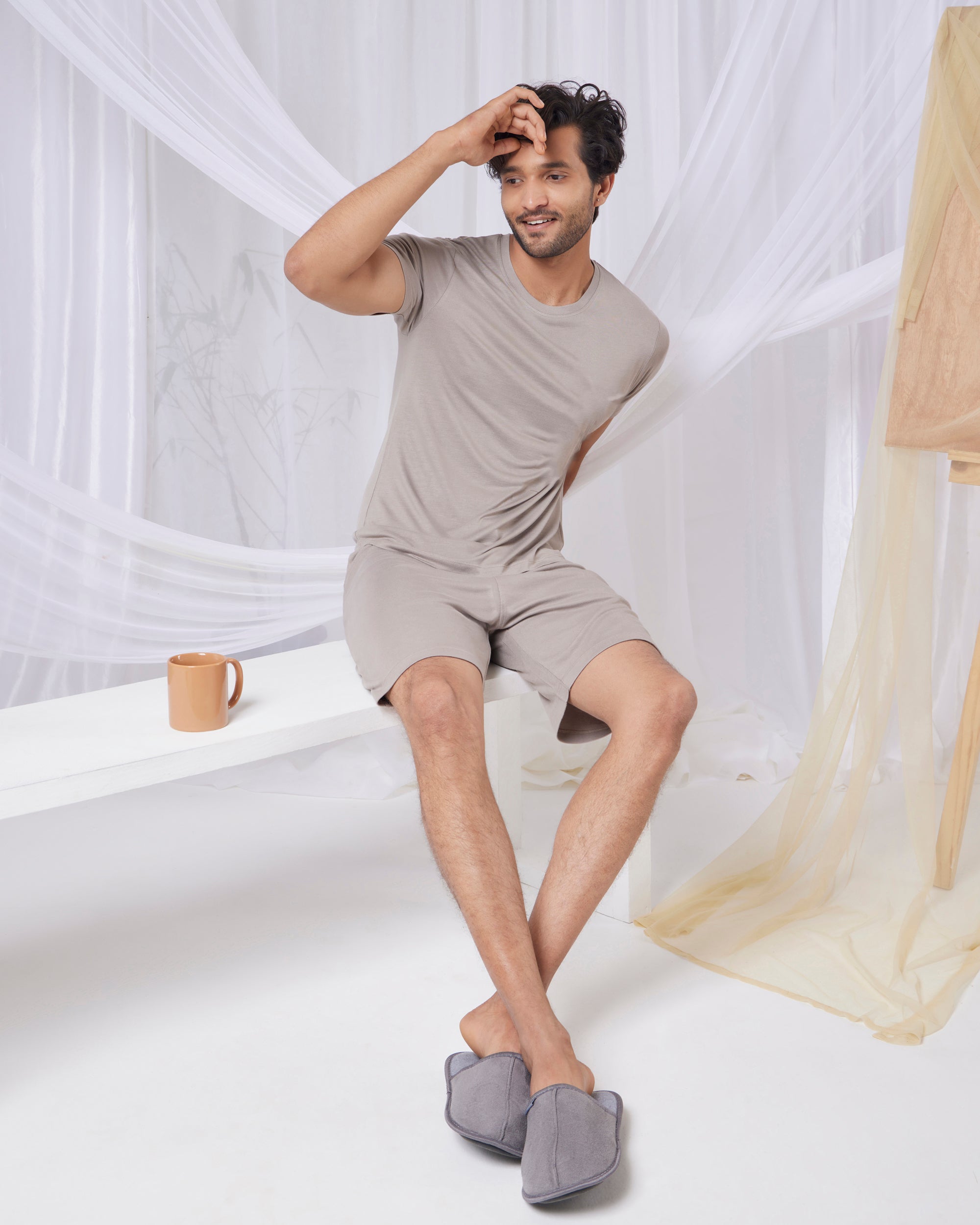 Hushy Bamboo Shorts (Grey Mocha)