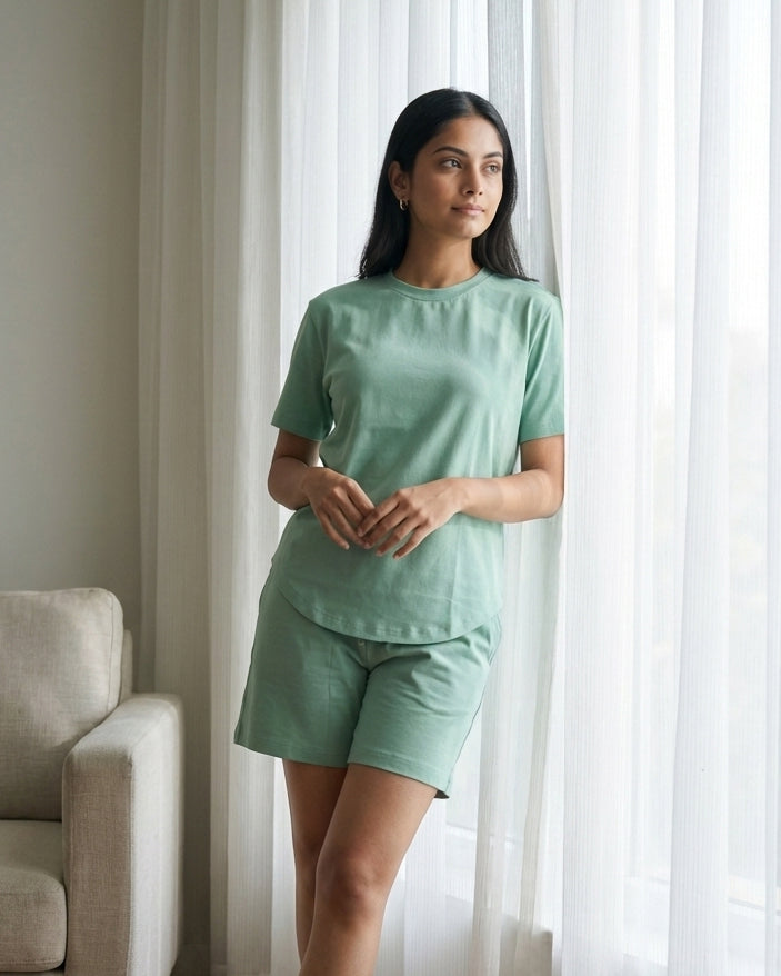 Celine T-Shirt + Shorts (Mint Green)