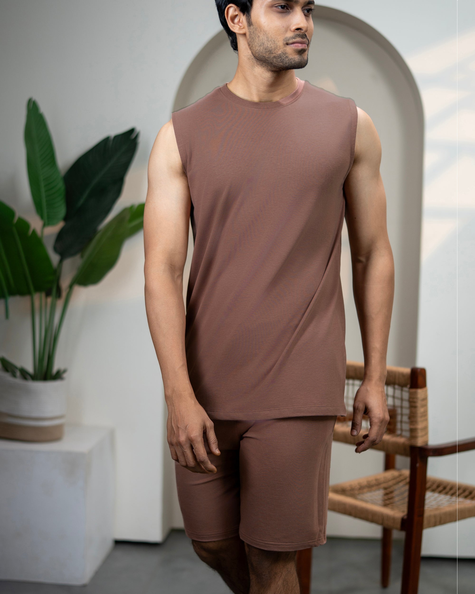 AirKnit Tee + Shorts (Mystic Brown)