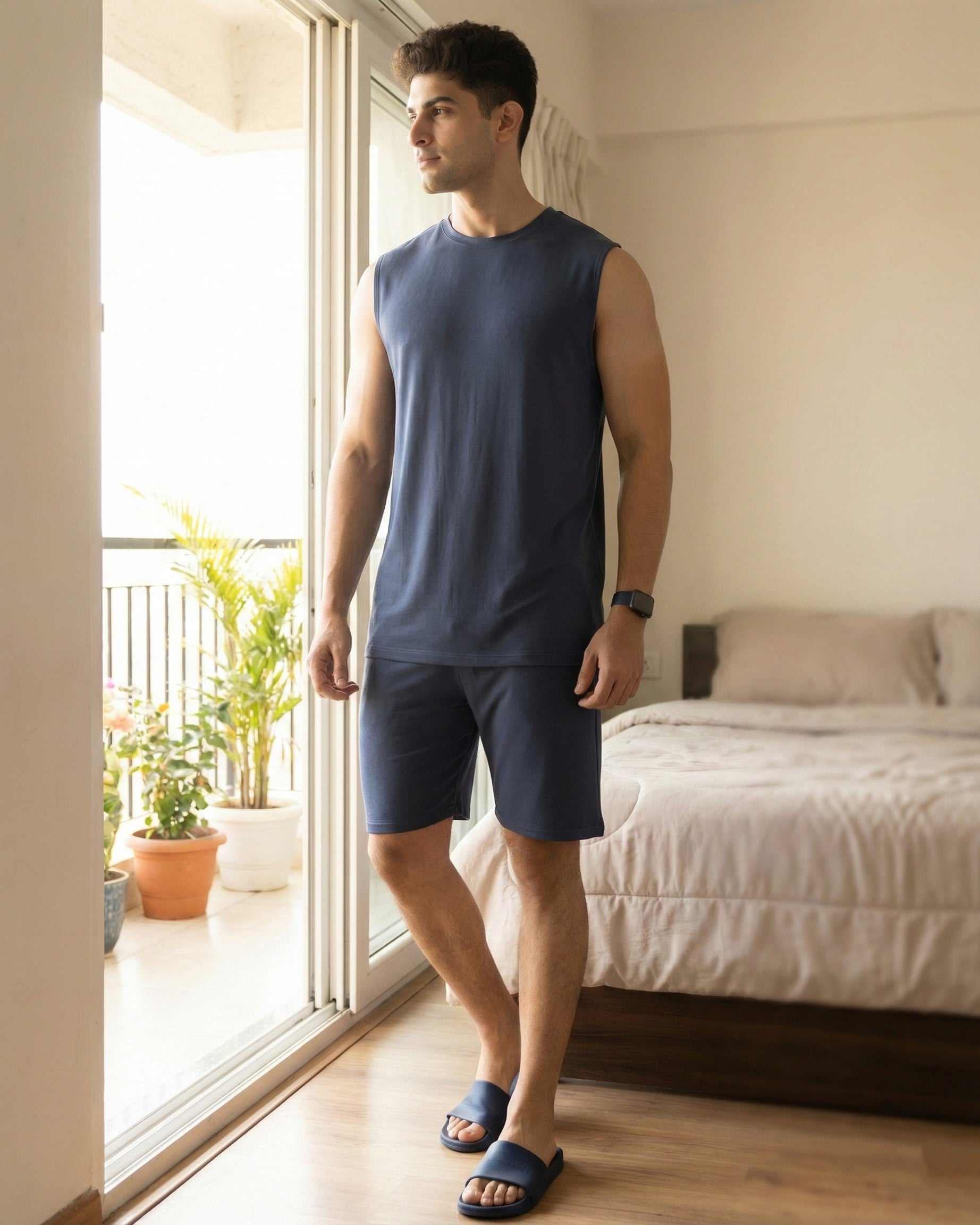 AirKnit Tee + Shorts (Navy Blue)