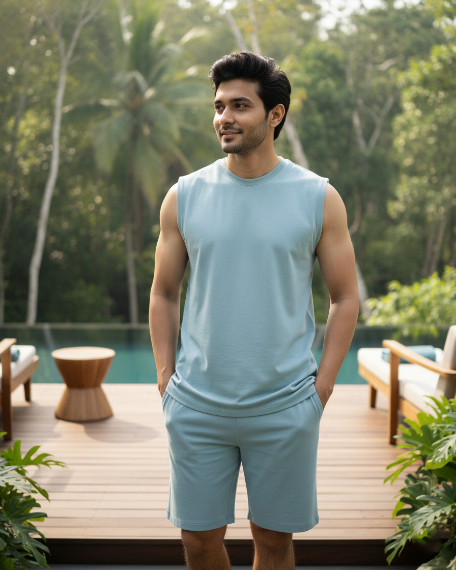 AirKnit Tee + Shorts (Nile Blue)