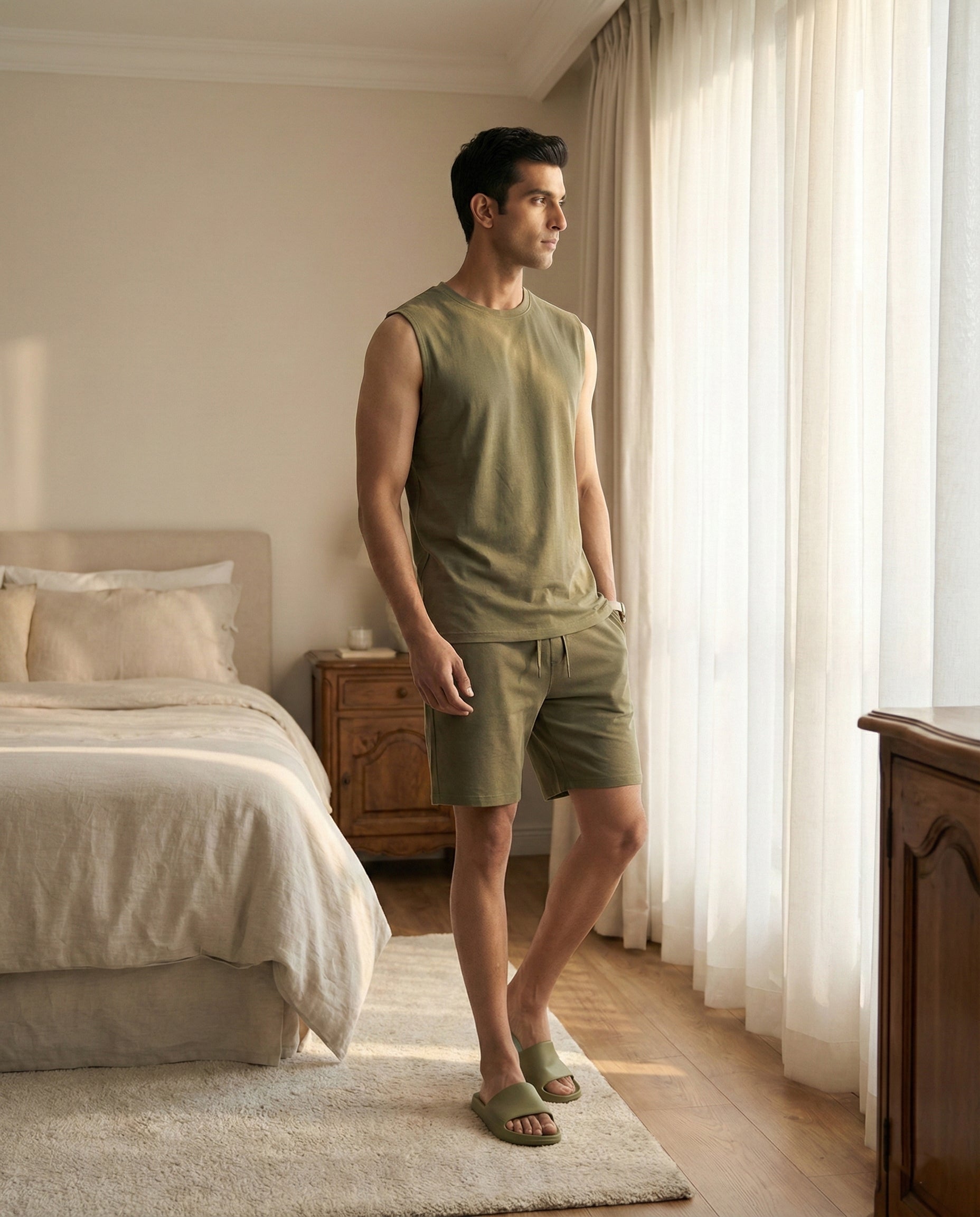 AirKnit Tee + Shorts (Olive Green)