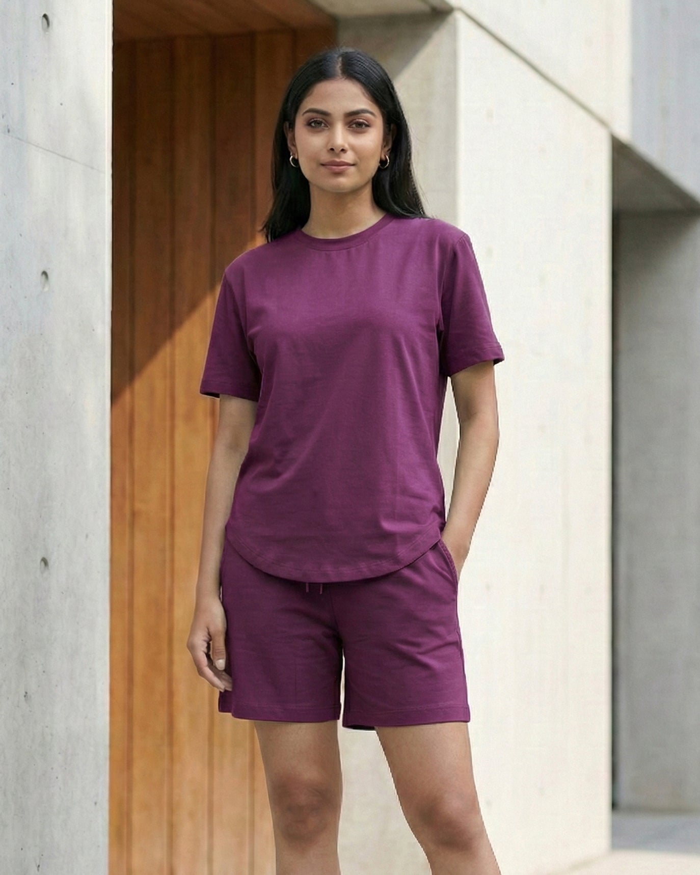 Celine T-Shirt + Shorts (Purple Plum)
