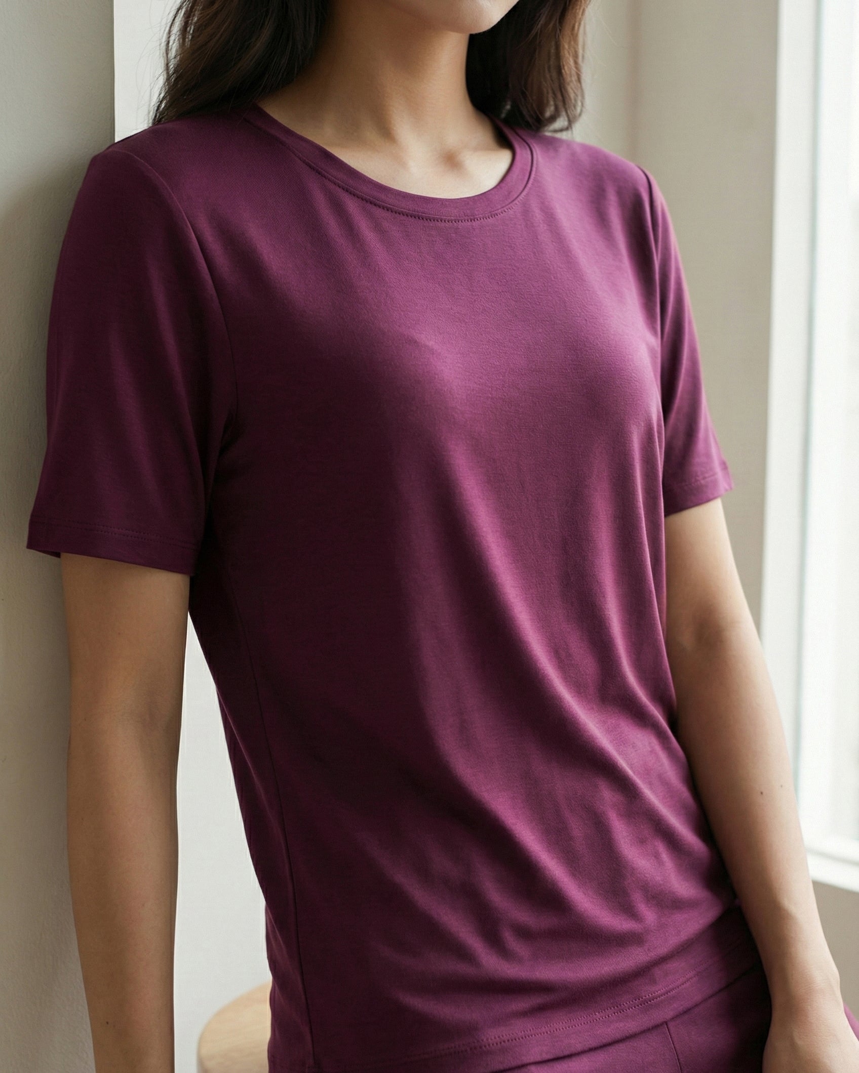 Celine Bamboo Tee (Purple Plum)