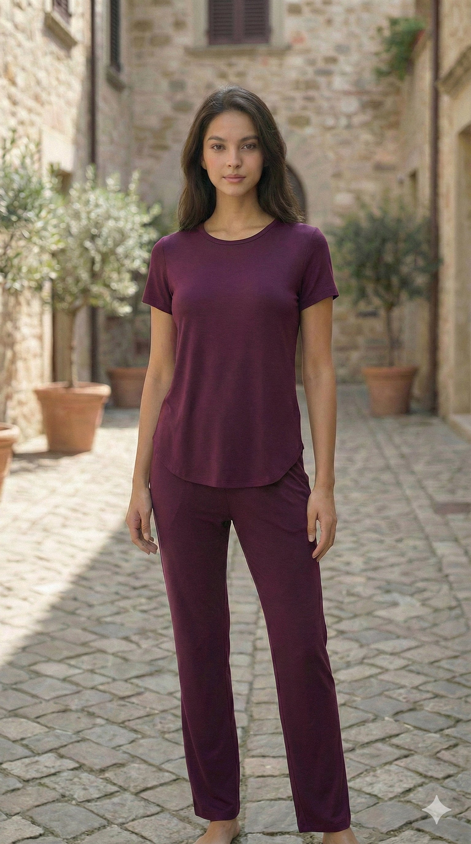 Celine T-Shirt + Pant (Purple Plum)