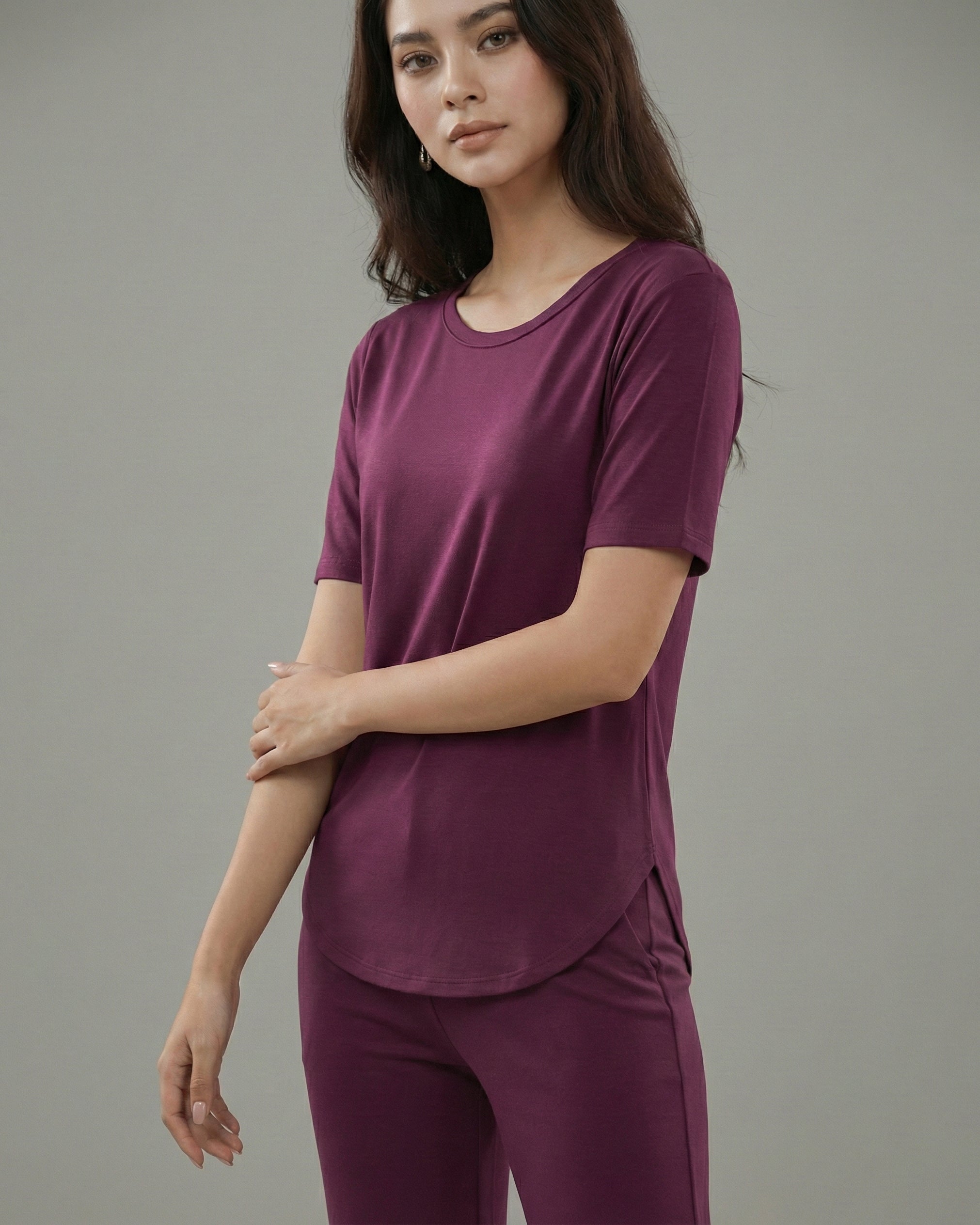 Celine Bamboo Tee (Purple Plum)