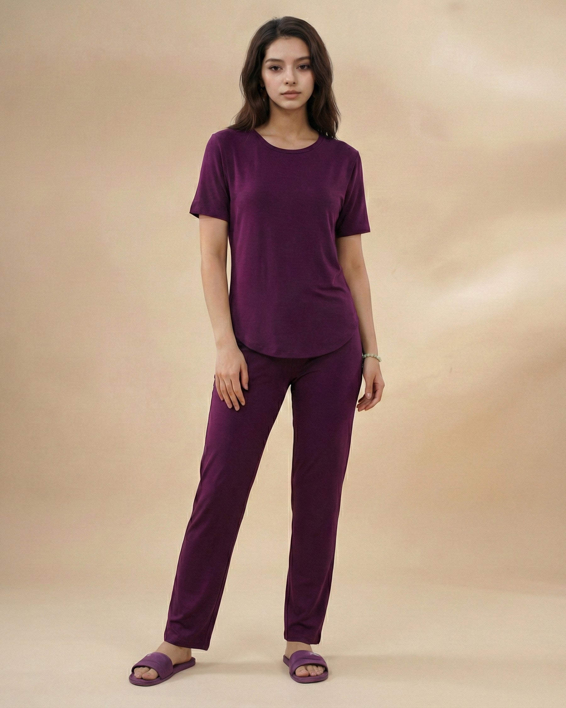 Celine T-Shirt + Pant (Purple Plum)