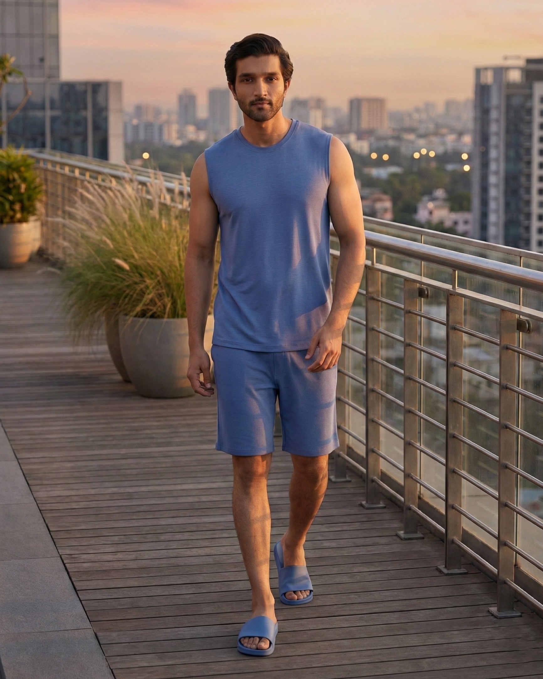 AirKnit Tee + Shorts (Serene Blue)