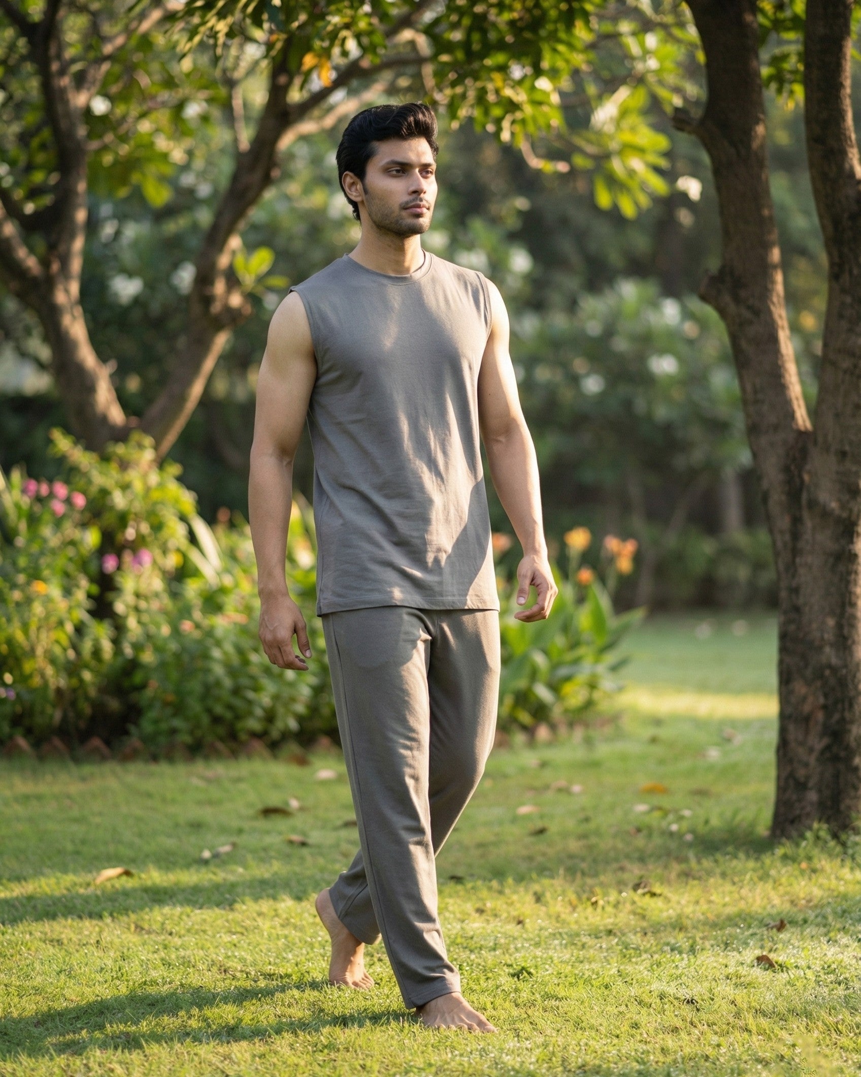 AirKnit Tee + Pant (Stone Grey)