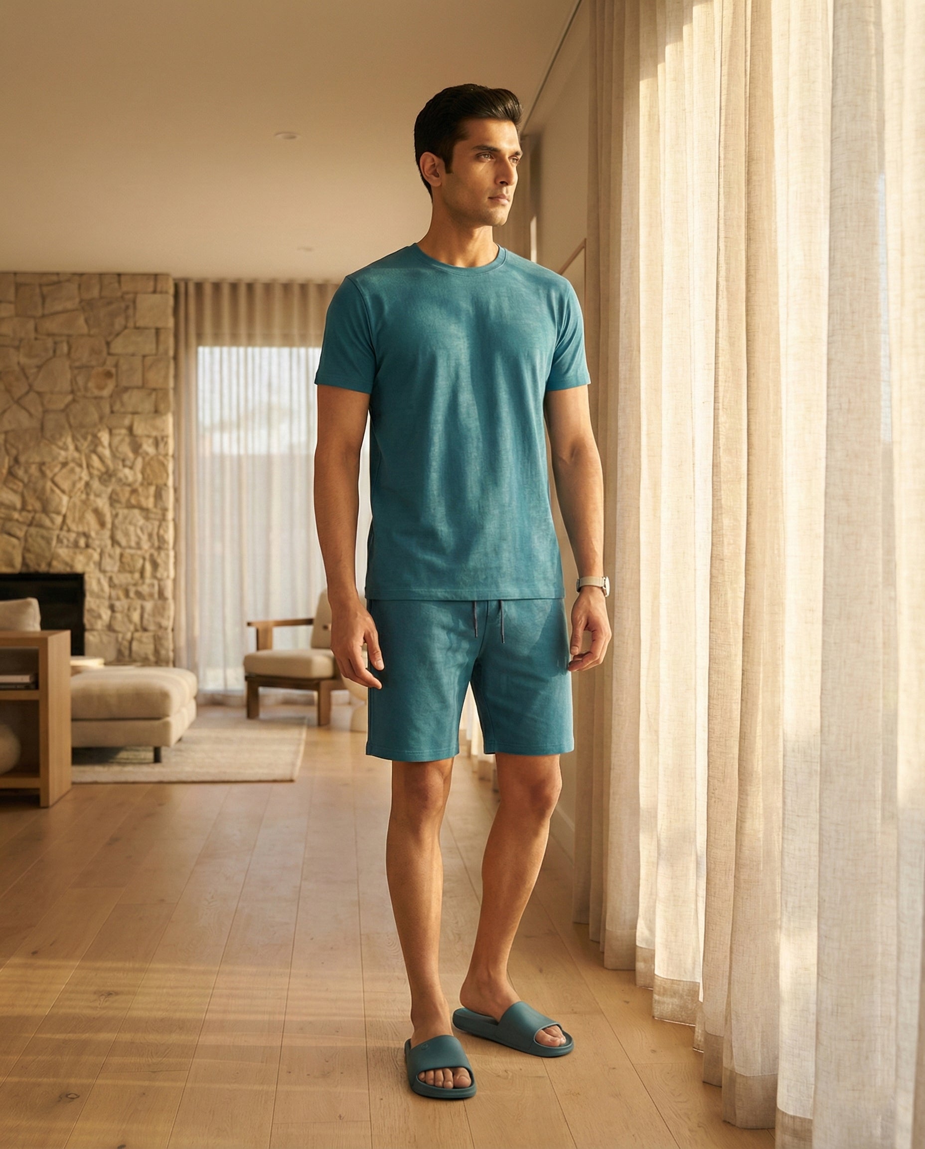 Hushy Bamboo Shorts (Teal Blue)