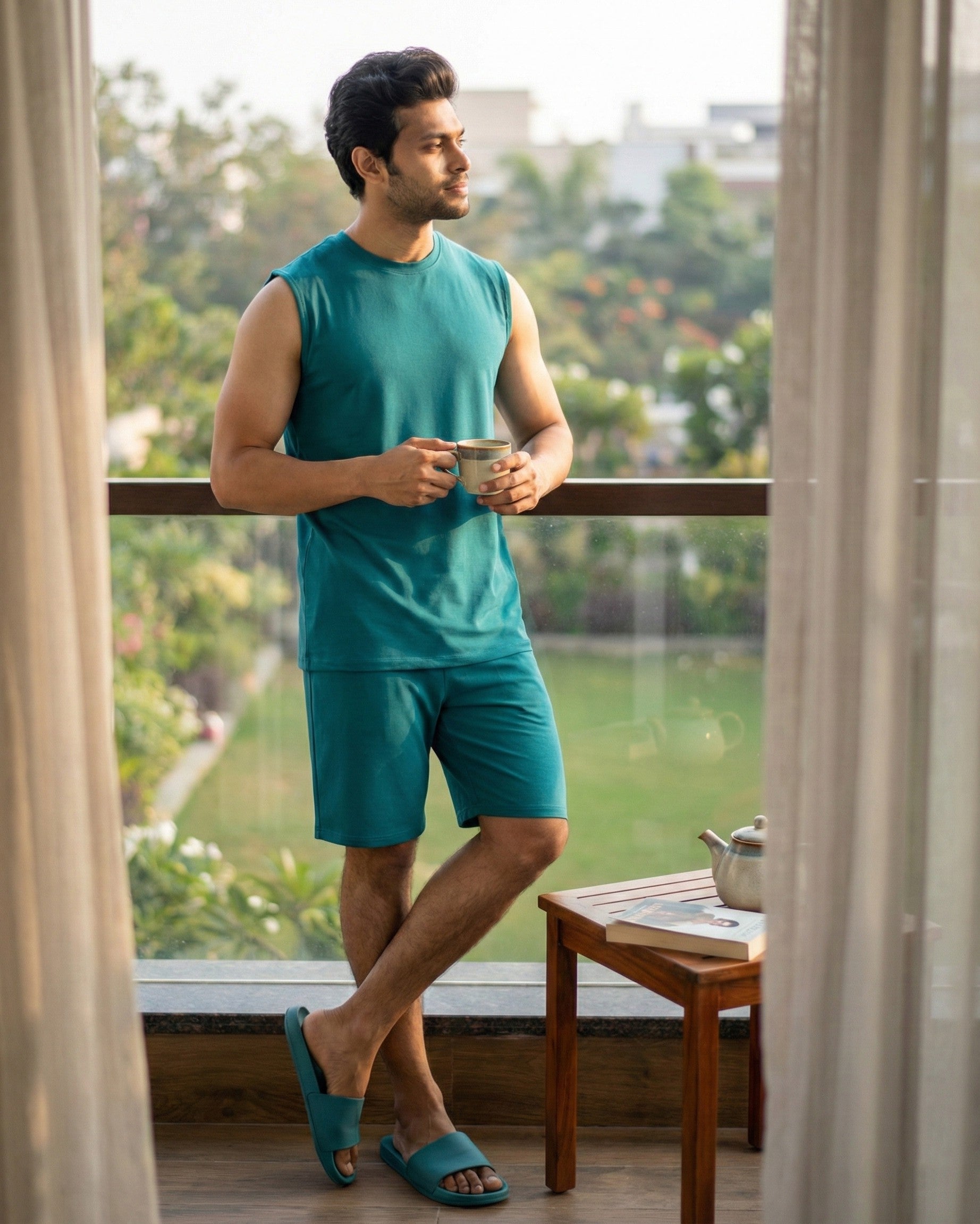 AirKnit Tee + Shorts (Teal Green)