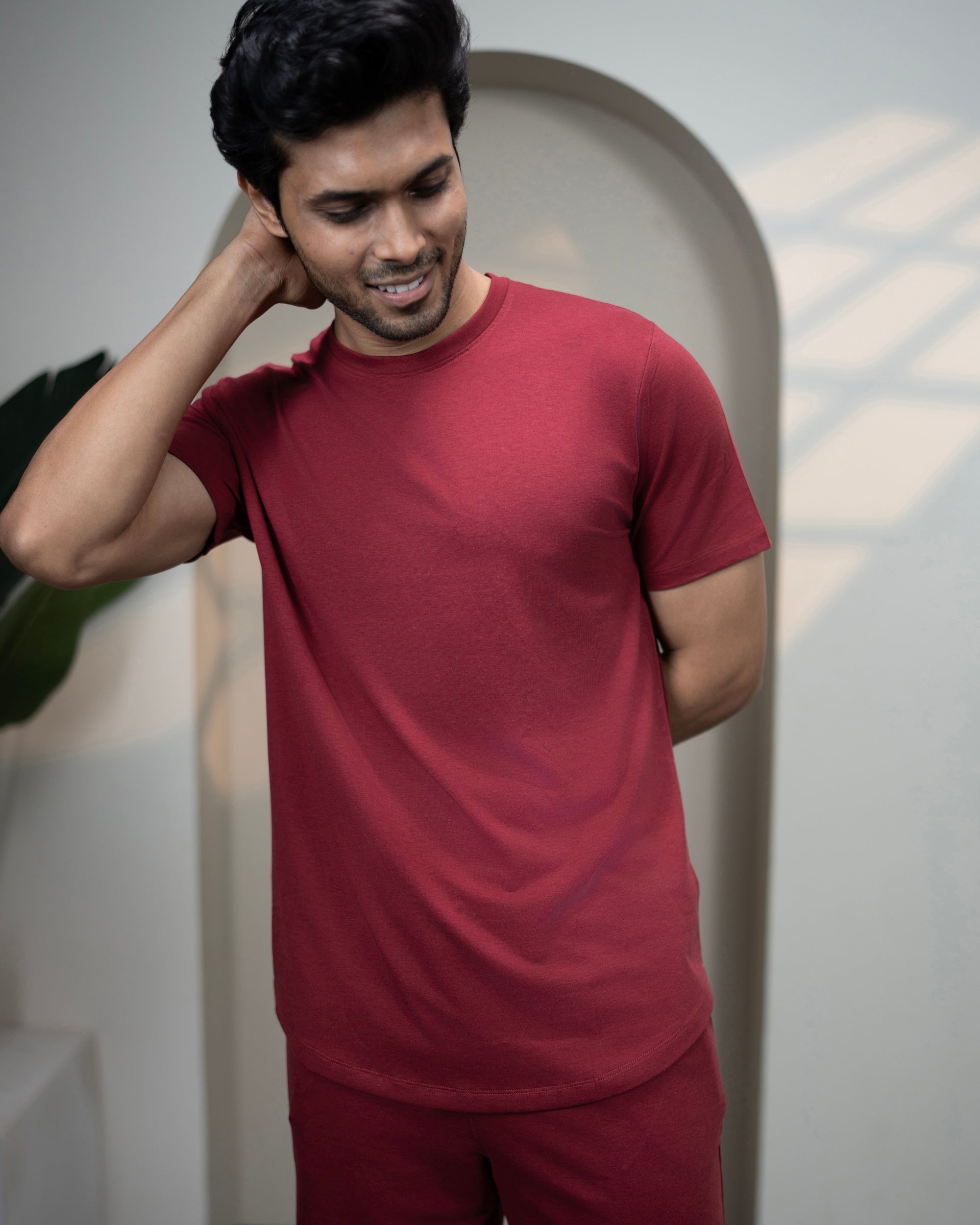 Cosmo T-Shirt + Shorts (Wine Maroon)