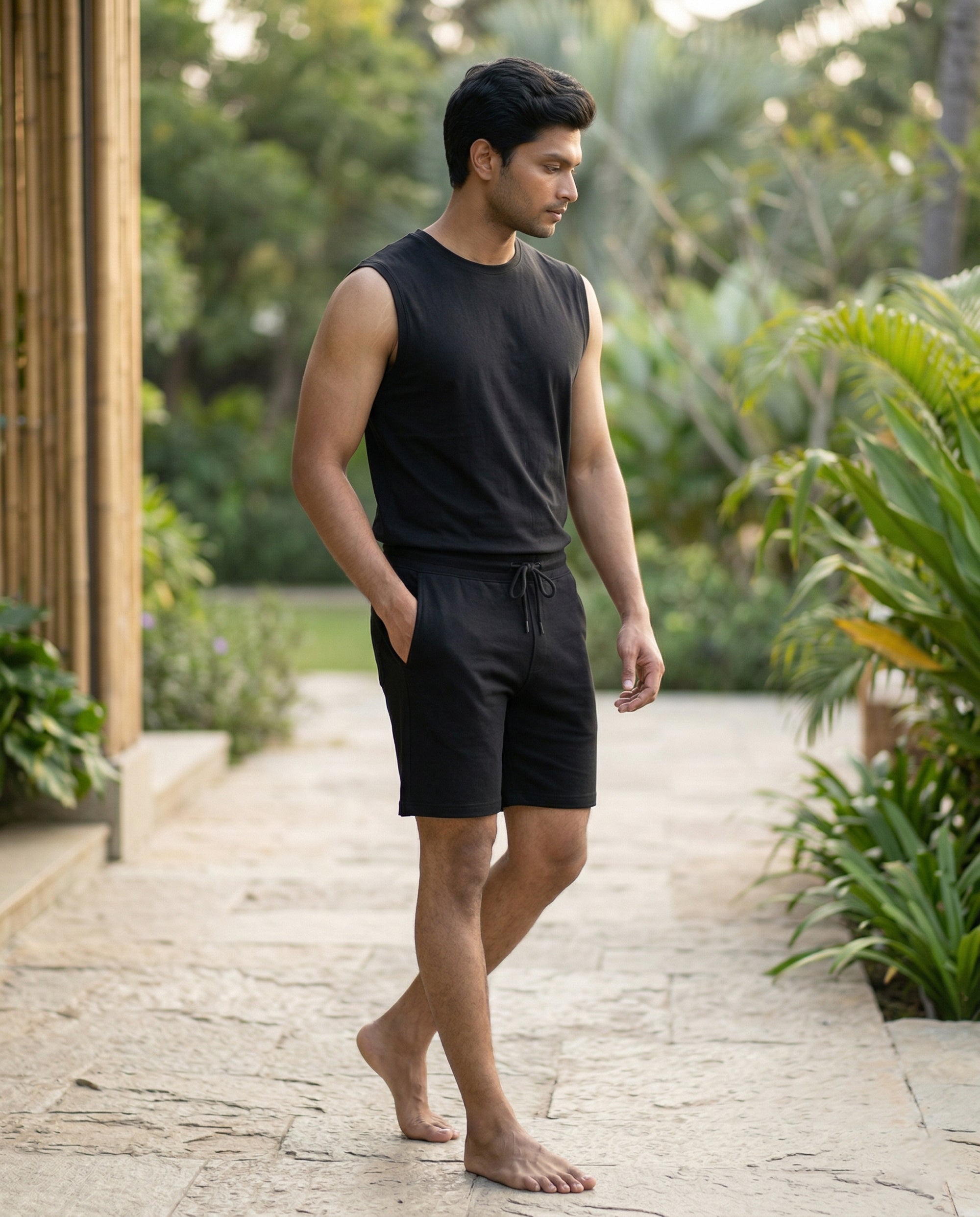 AirKnit Tee + Shorts  (True black)