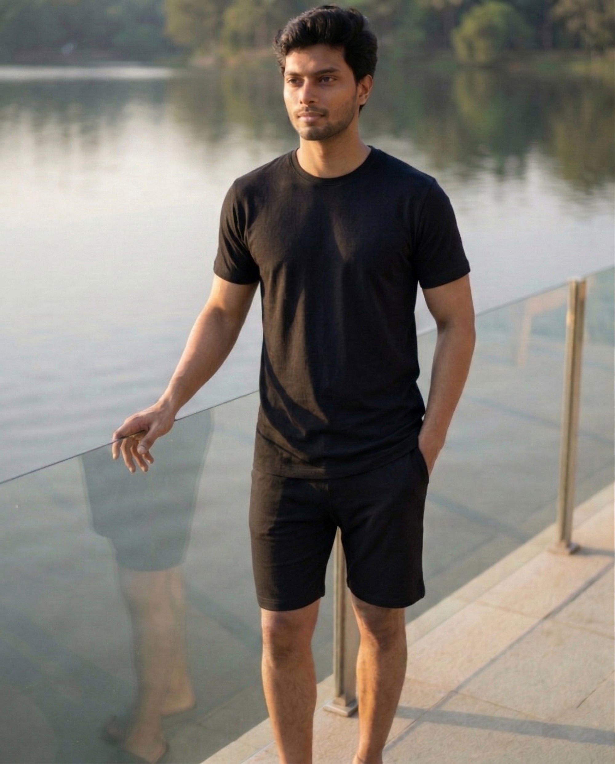Cosmo T-Shirt + Shorts  (True Black)