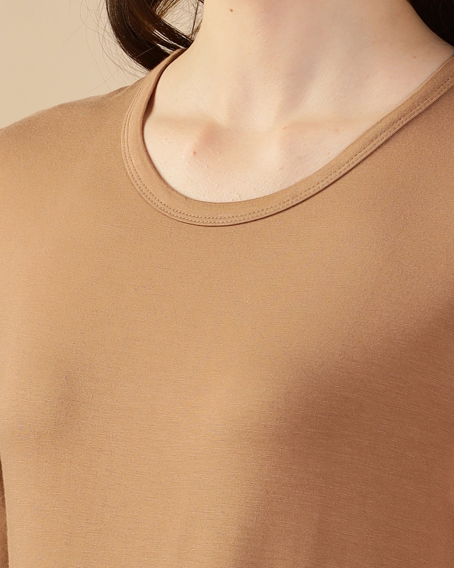 Celine Bamboo Tee  (Coffee Cream)