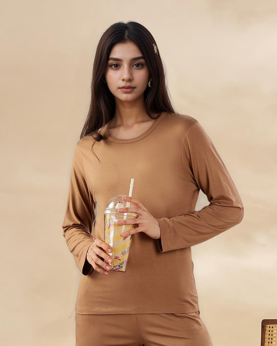 Estelle Bamboo Tee  (Coffee Cream)
