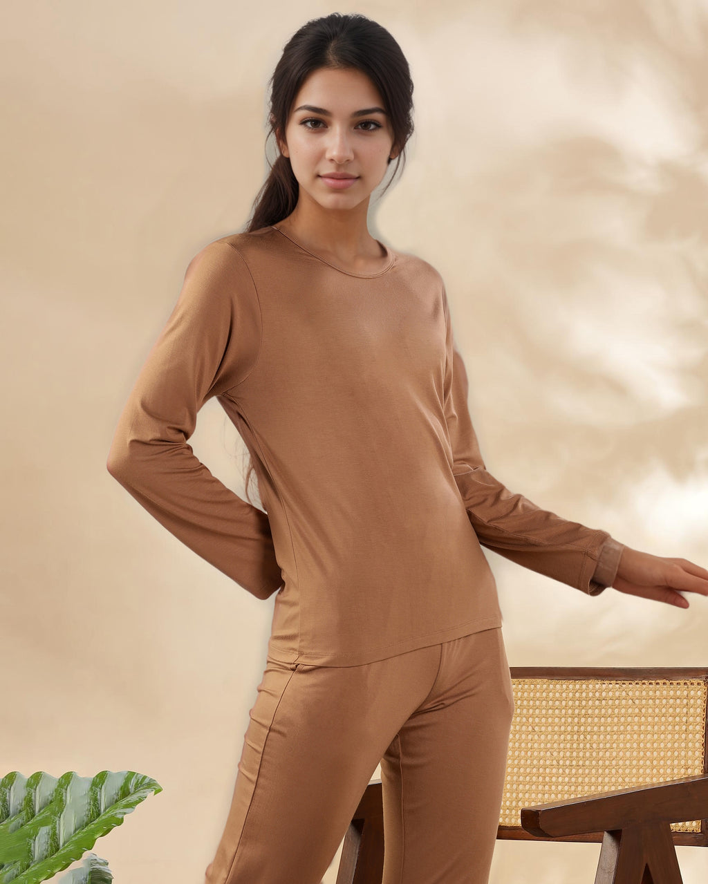 Estelle Bamboo Tee  (Coffee Cream)