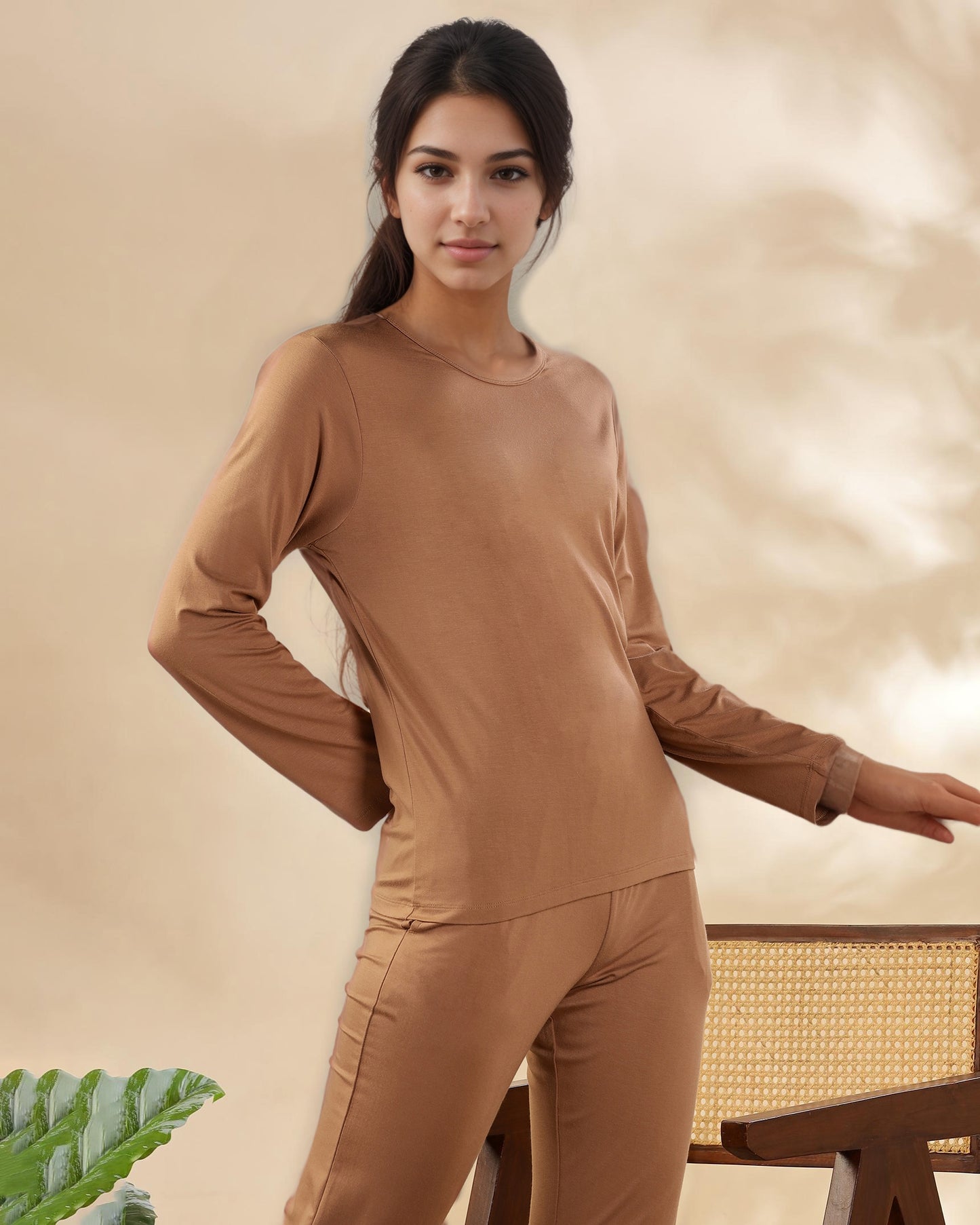 Estelle Bamboo Tee  (Coffee Cream)