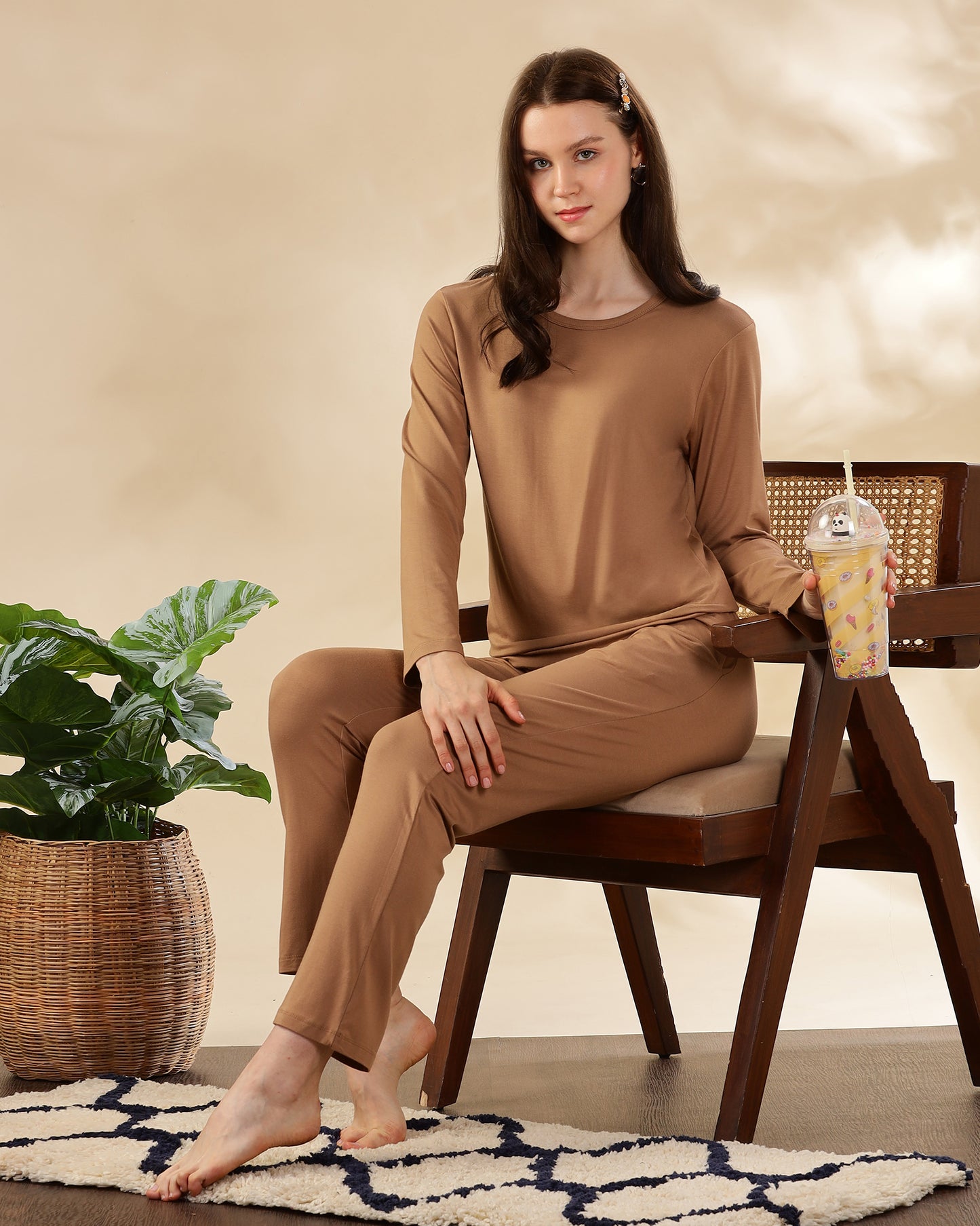 Estelle Bamboo Tee  (Coffee Cream)