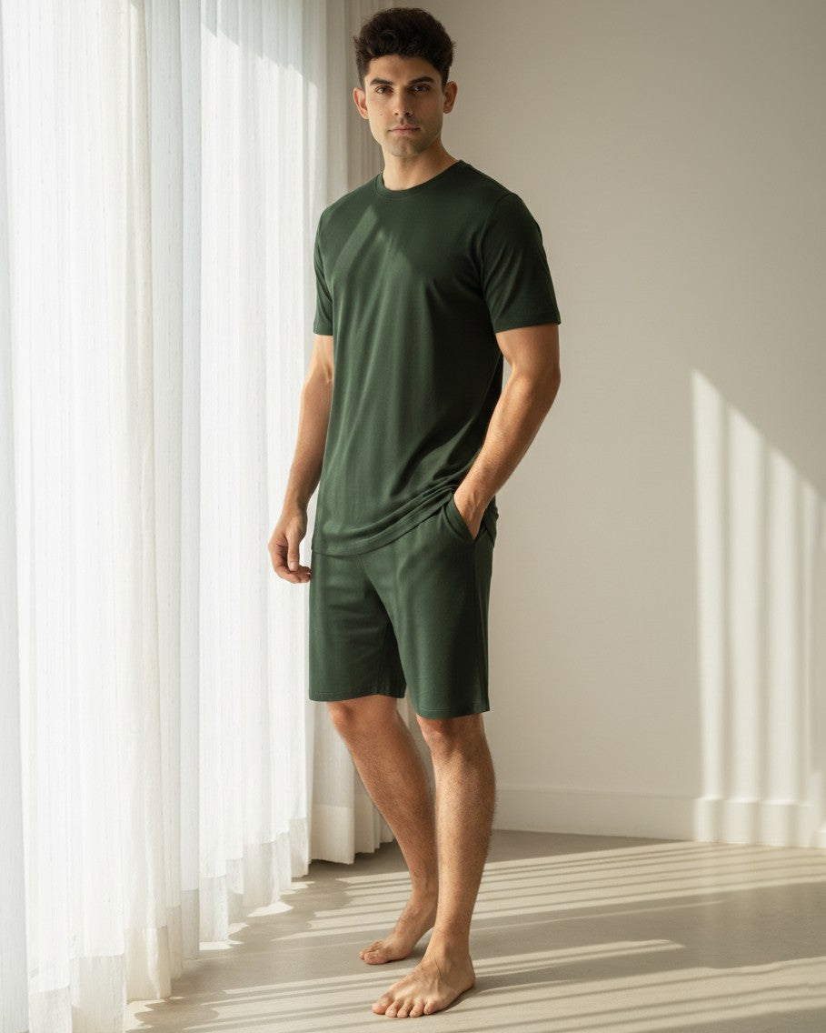 Cosmo T-Shirt + Shorts  (Dark Green)