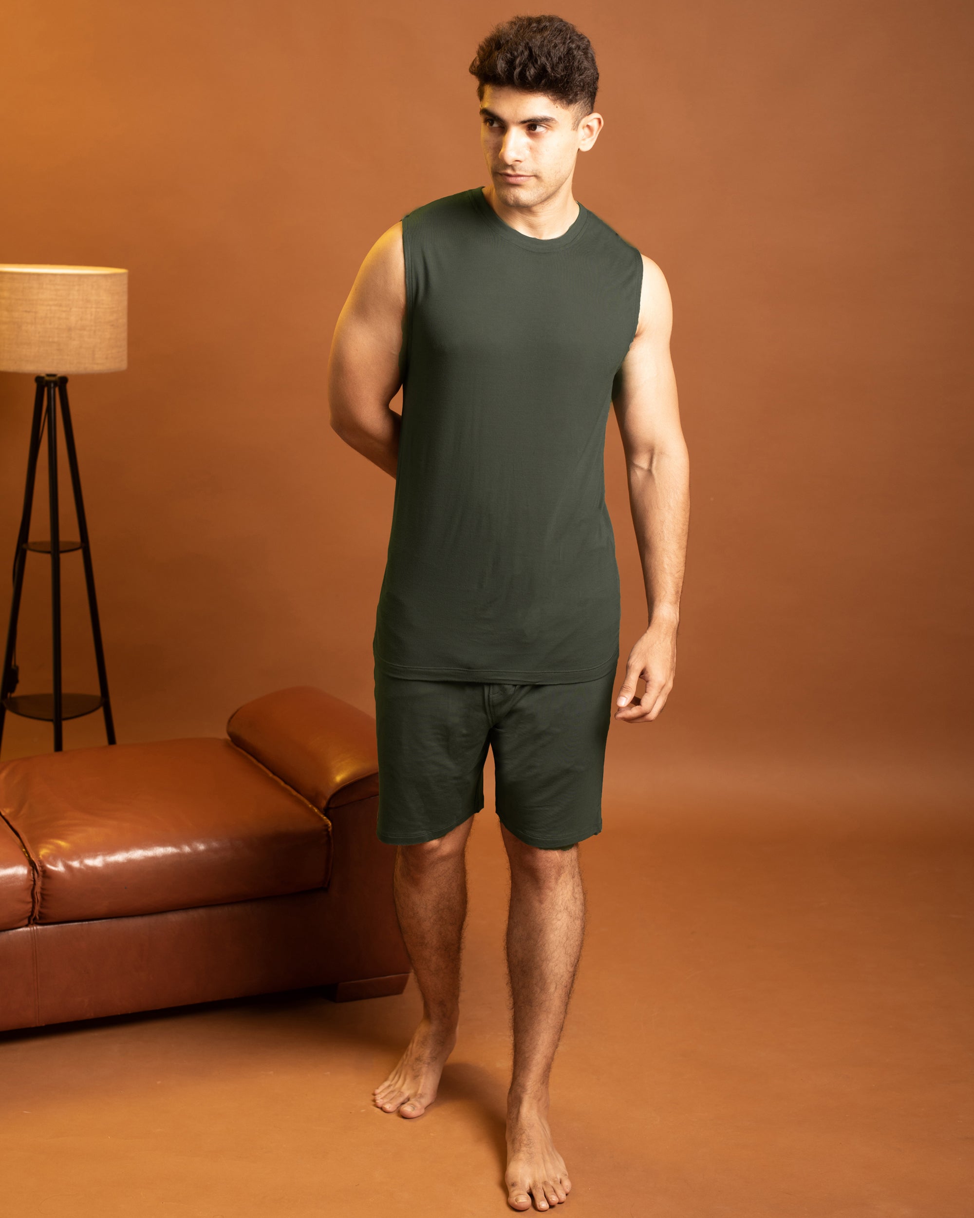 Hushy Bamboo Shorts  (Dark Green)