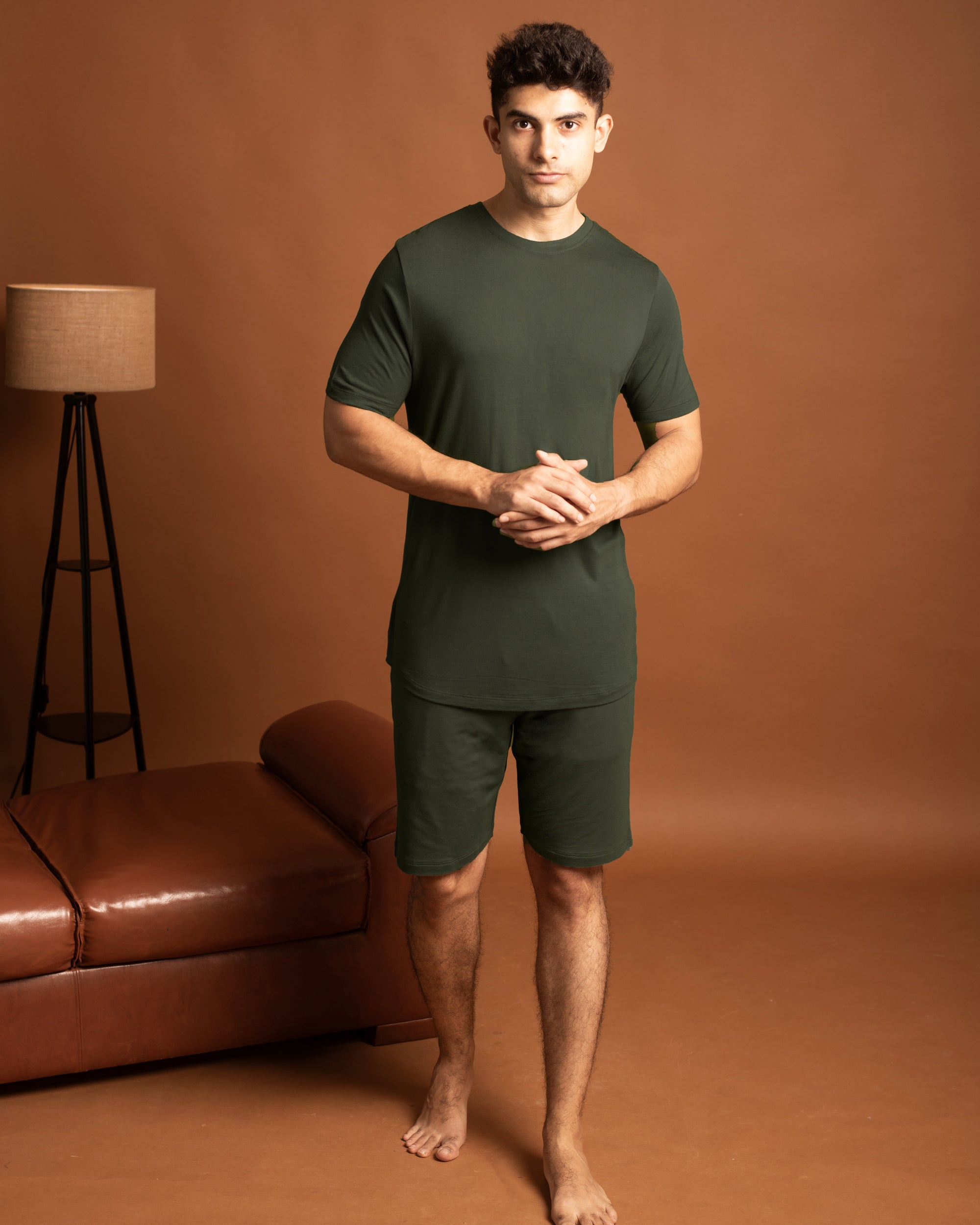 Hushy Bamboo Shorts  (Dark Green)