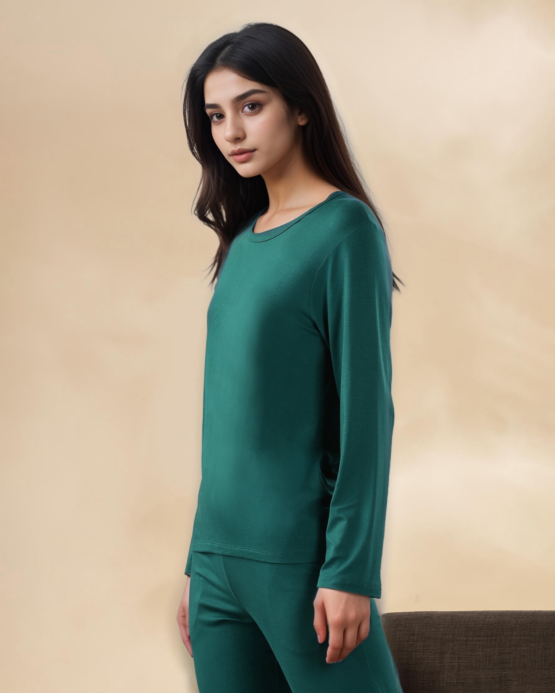 Estelle Bamboo Tee  (Forest Green)
