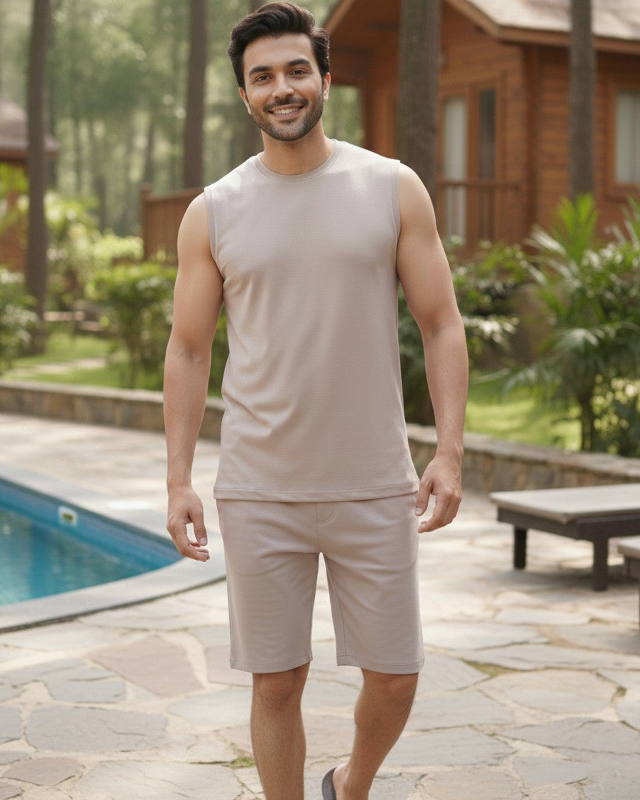 AirKnit Tee + Shorts  (Grey Mocha)