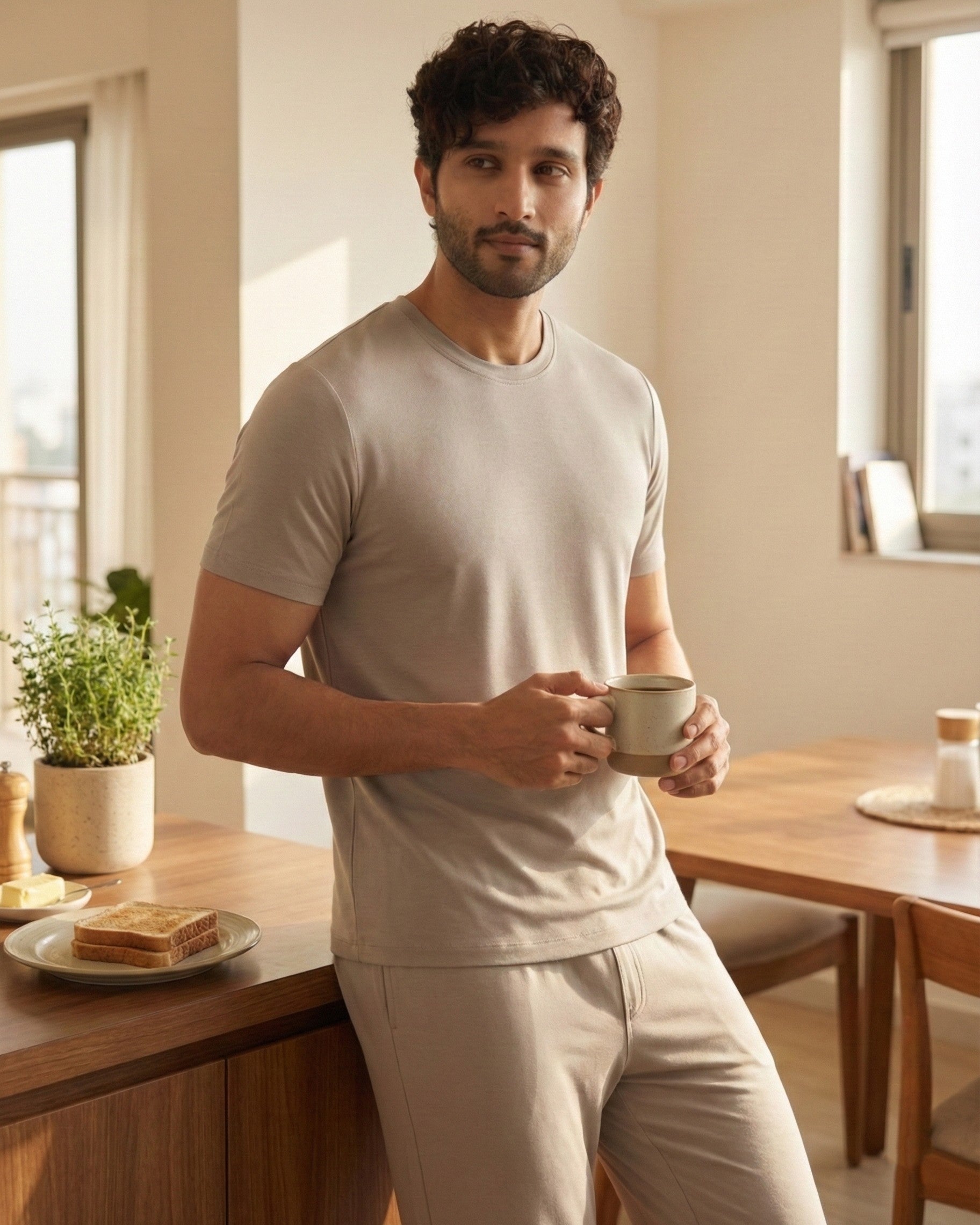 Cosmo T-Shirt + Shorts  (Grey Mocha)