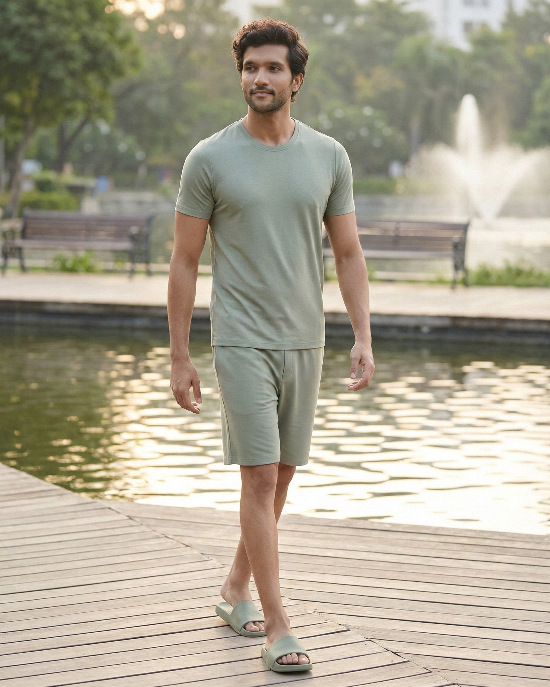 Cosmo T-Shirt + Shorts  (Laurel Green)