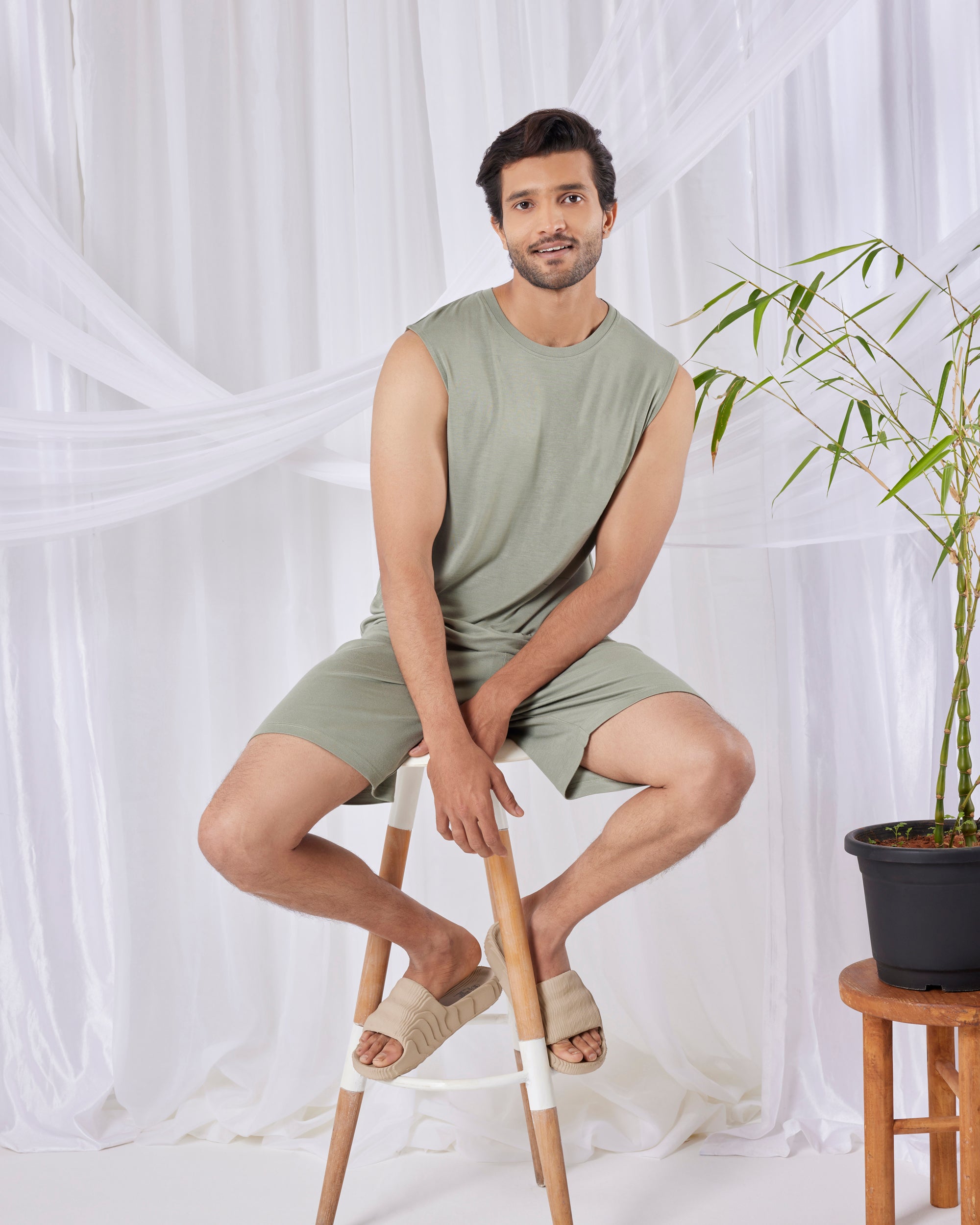 AirKnit Tee + Shorts  (Laurel Green)