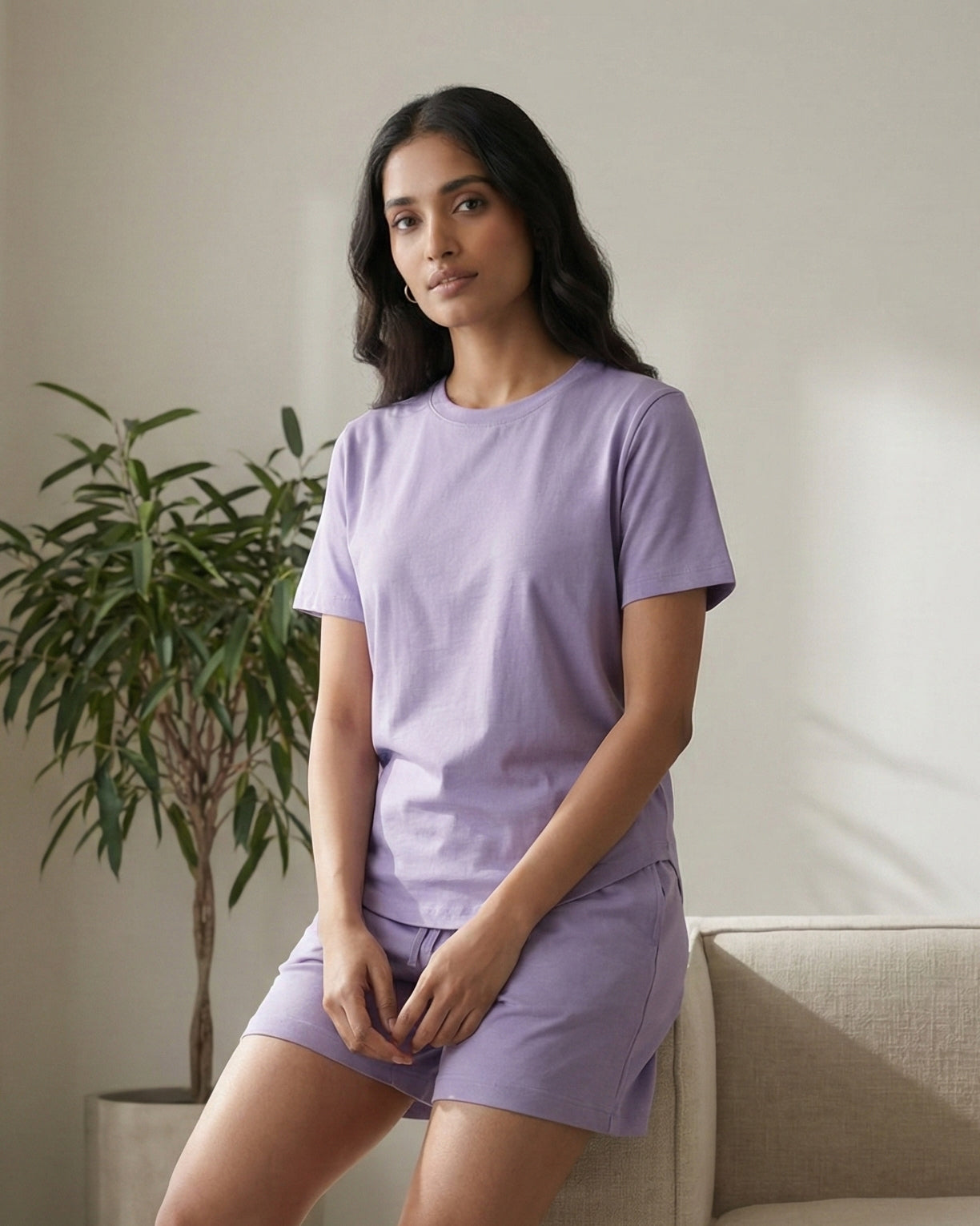 Celine T-Shirt + Shorts  (Lavender)