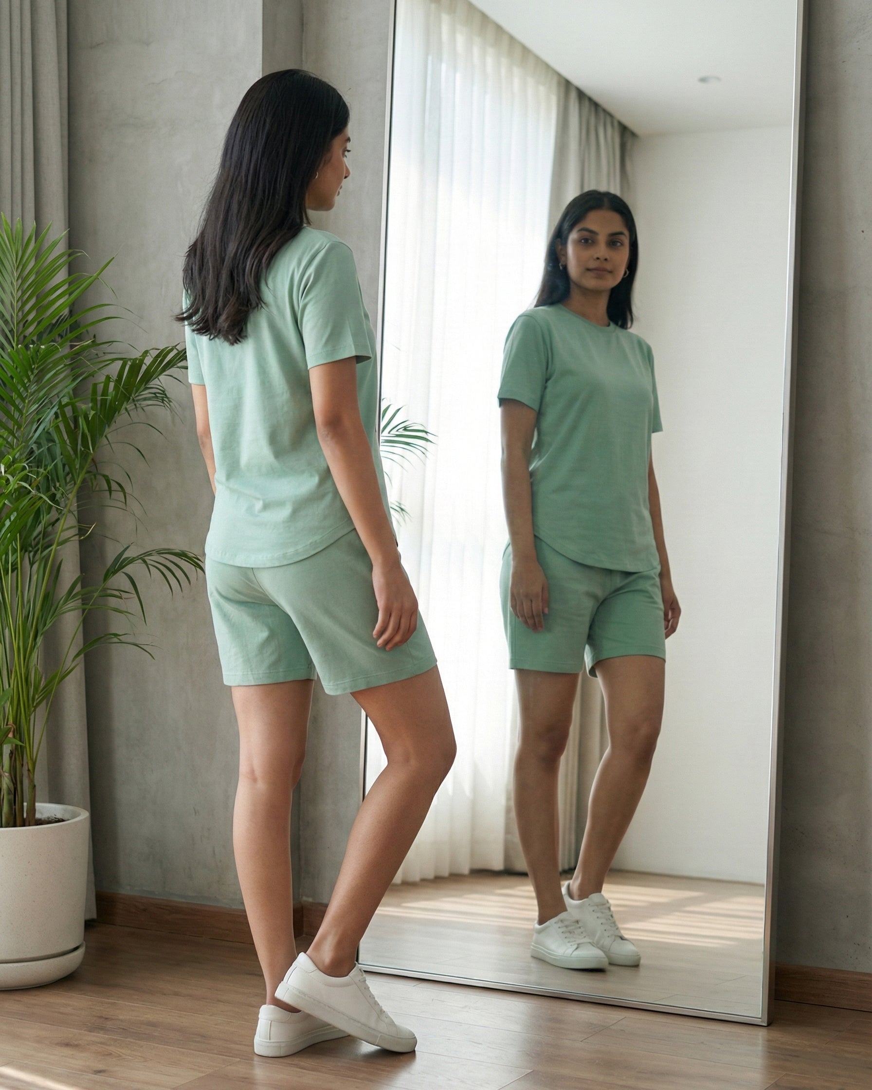 Nesta Bamboo Shorts  (Mint Green)