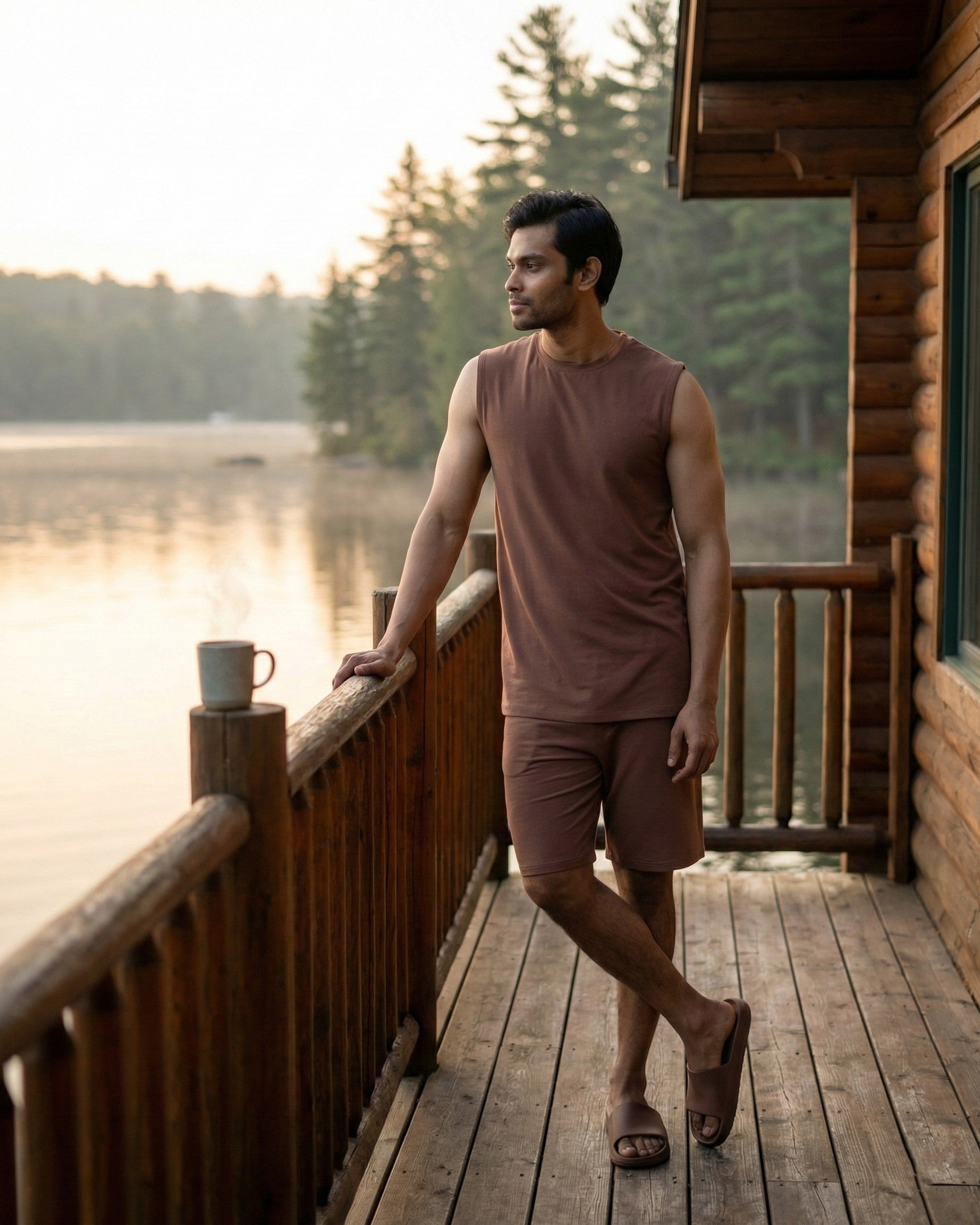 AirKnit Tee + Shorts  (Mystic Brown)