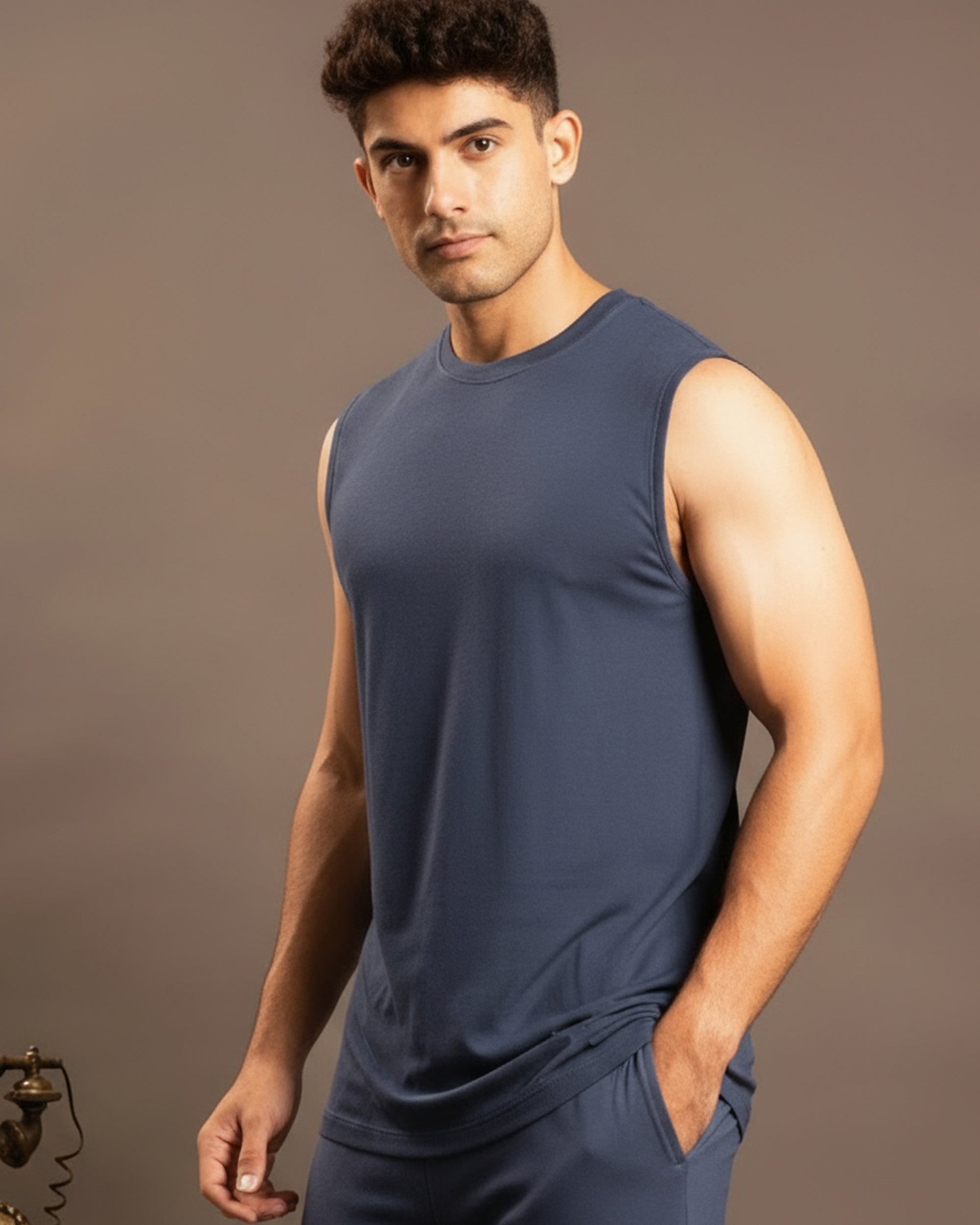 AirKnit Bamboo Tee  (Navy Blue)