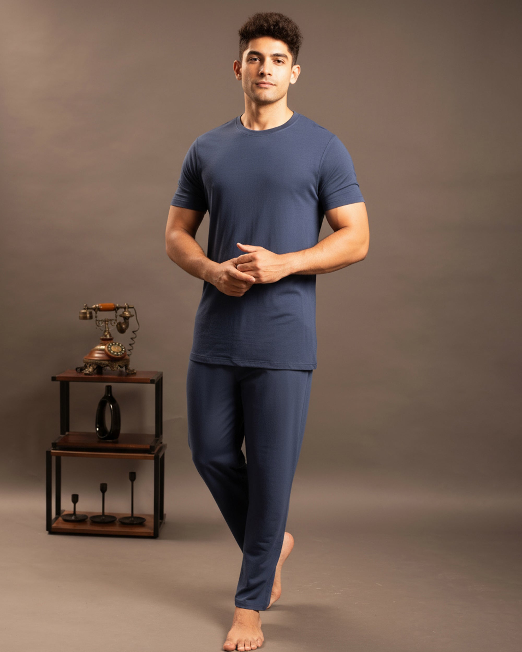 Cosmo T-Shirt + Pant  (Navy Blue)
