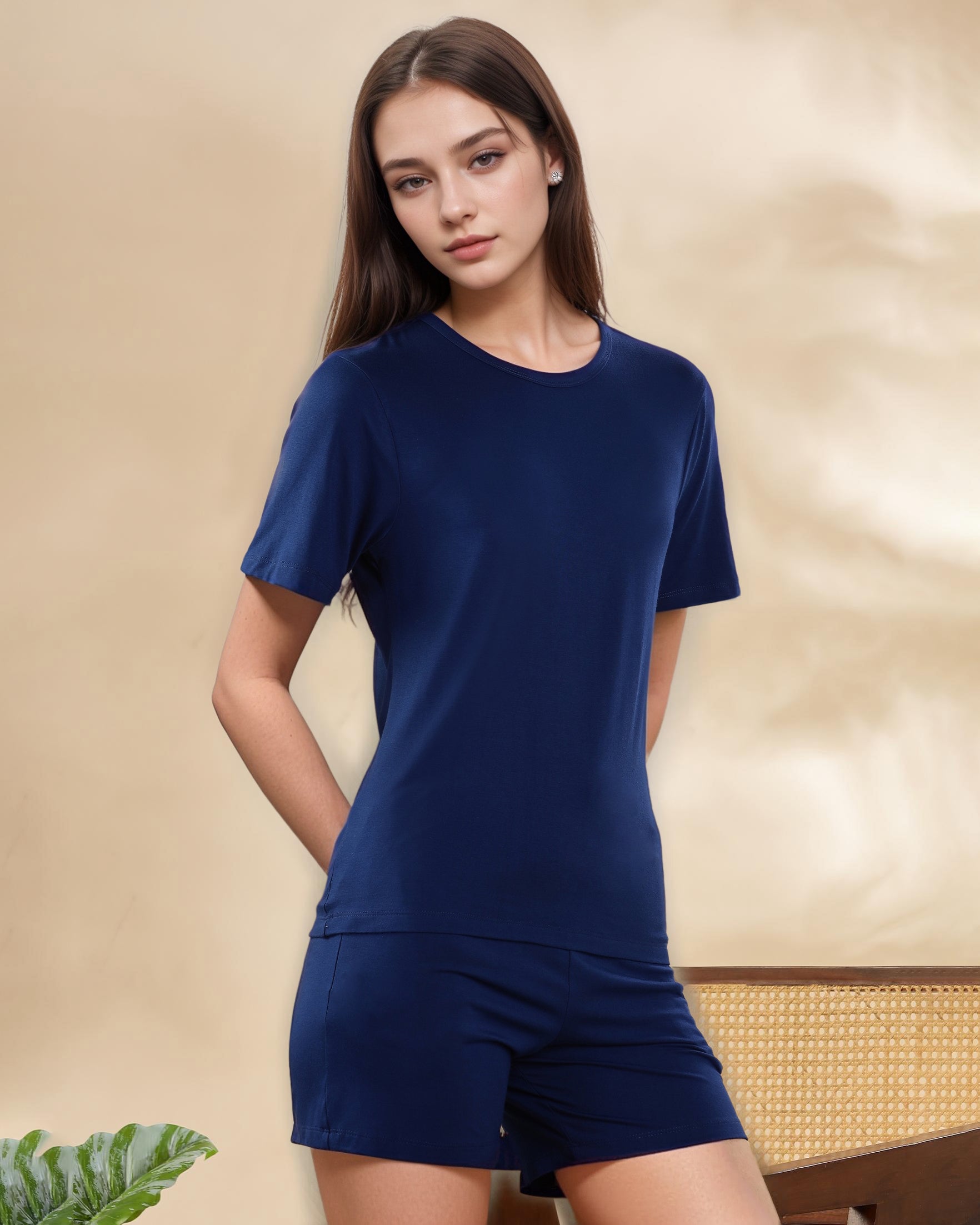 Celine T-Shirt + Shorts  (Night Blue)