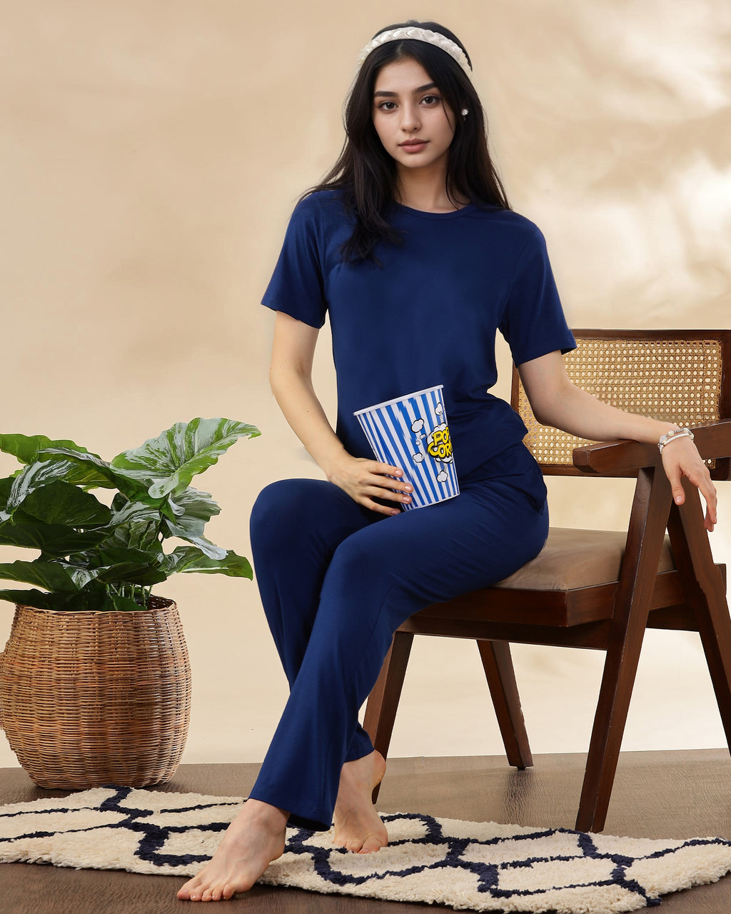 Celine Bamboo Tee  (Night Blue)