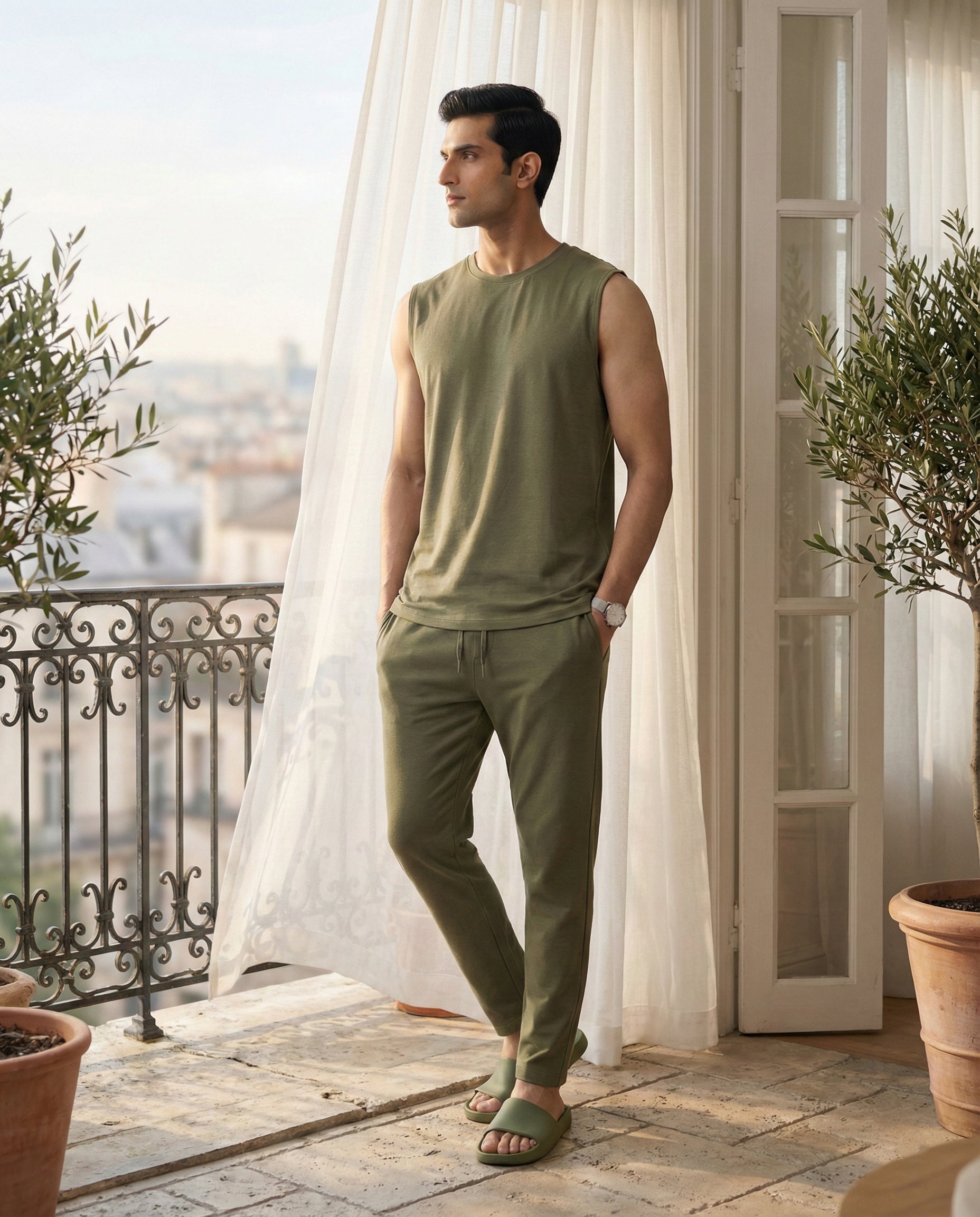 AirKnit Bamboo Tee  (Olive Green)