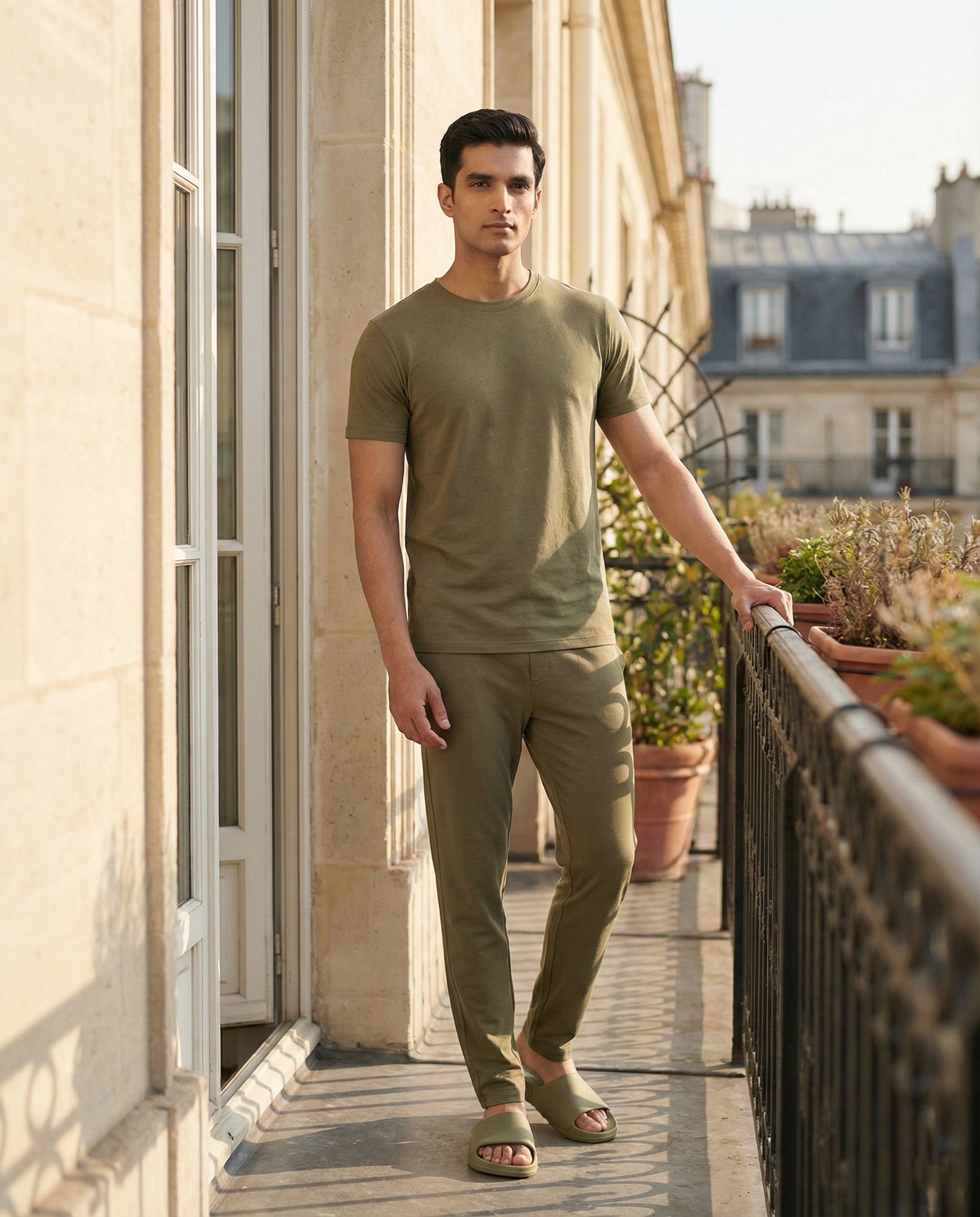 Cosmo T-Shirt + Pant  (Olive Green)