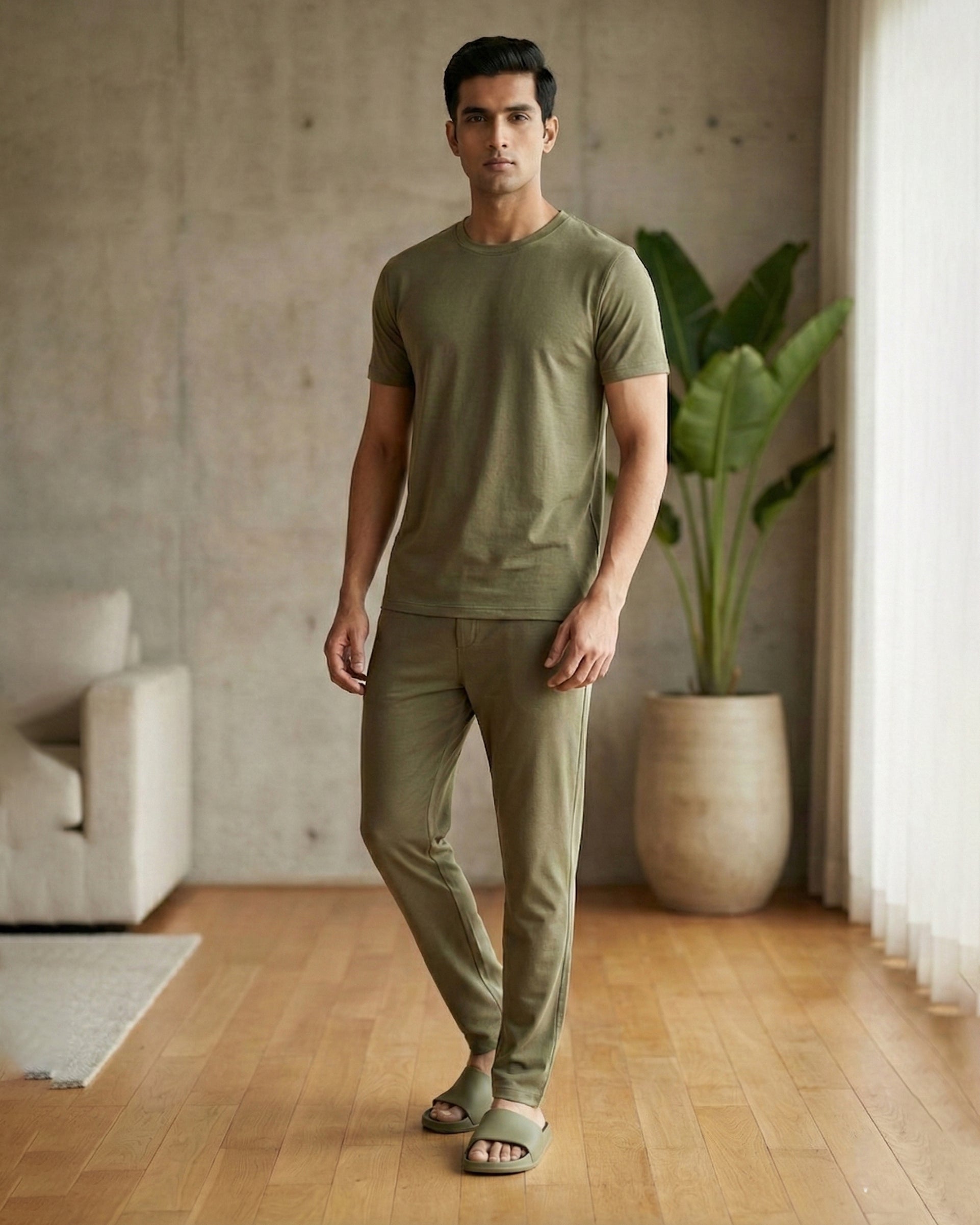 Cosmo T-Shirt + Pant  (Olive Green)