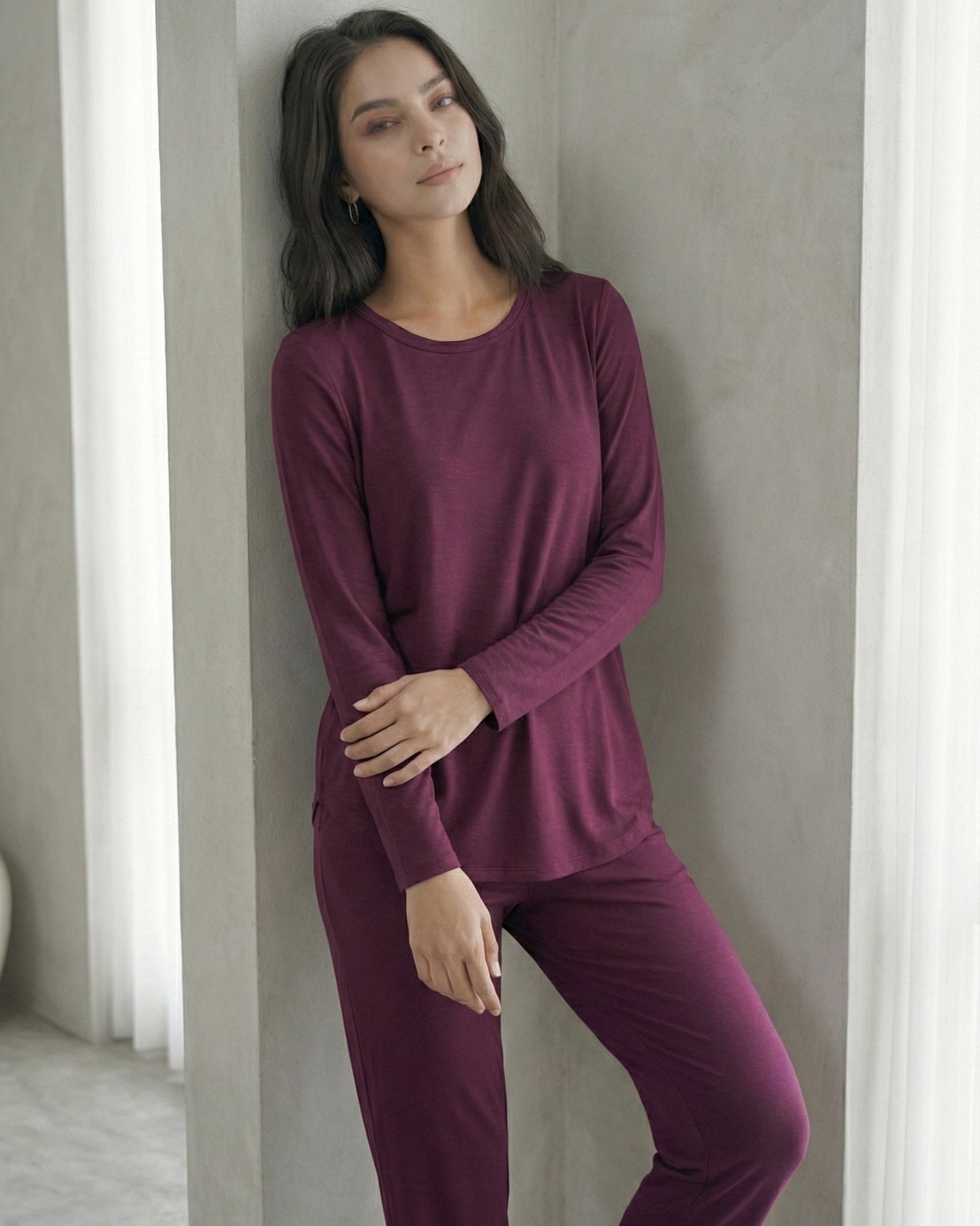 Estelle T-Shirt + Pant  (Purple Plum)
