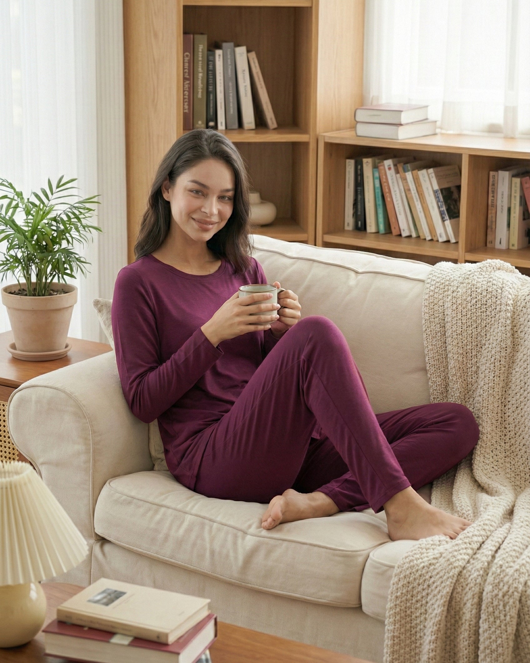 Estelle Bamboo Tee  (Purple Plum)