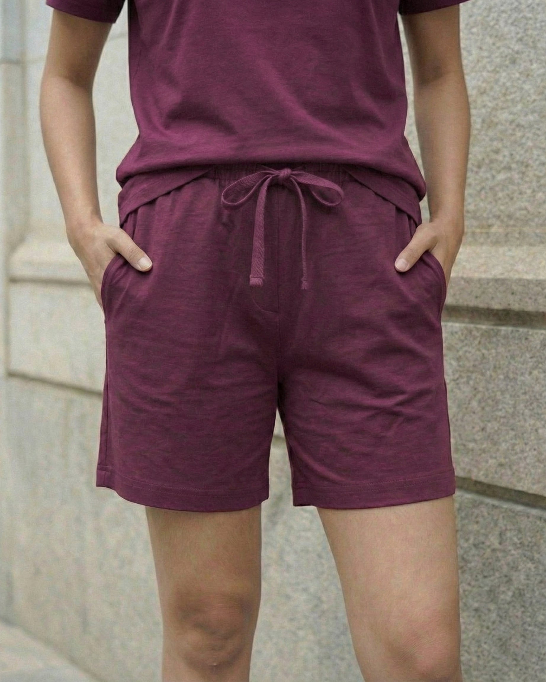 Nesta Bamboo Shorts  (Purple Plum)