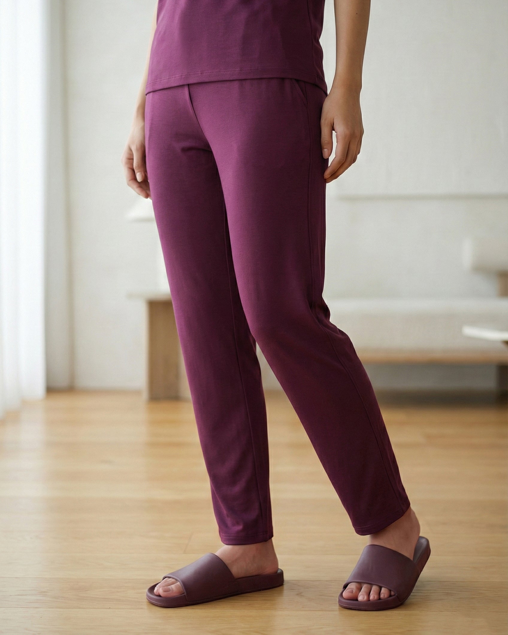 Pearle Bamboo Pant  (Purple Plum)