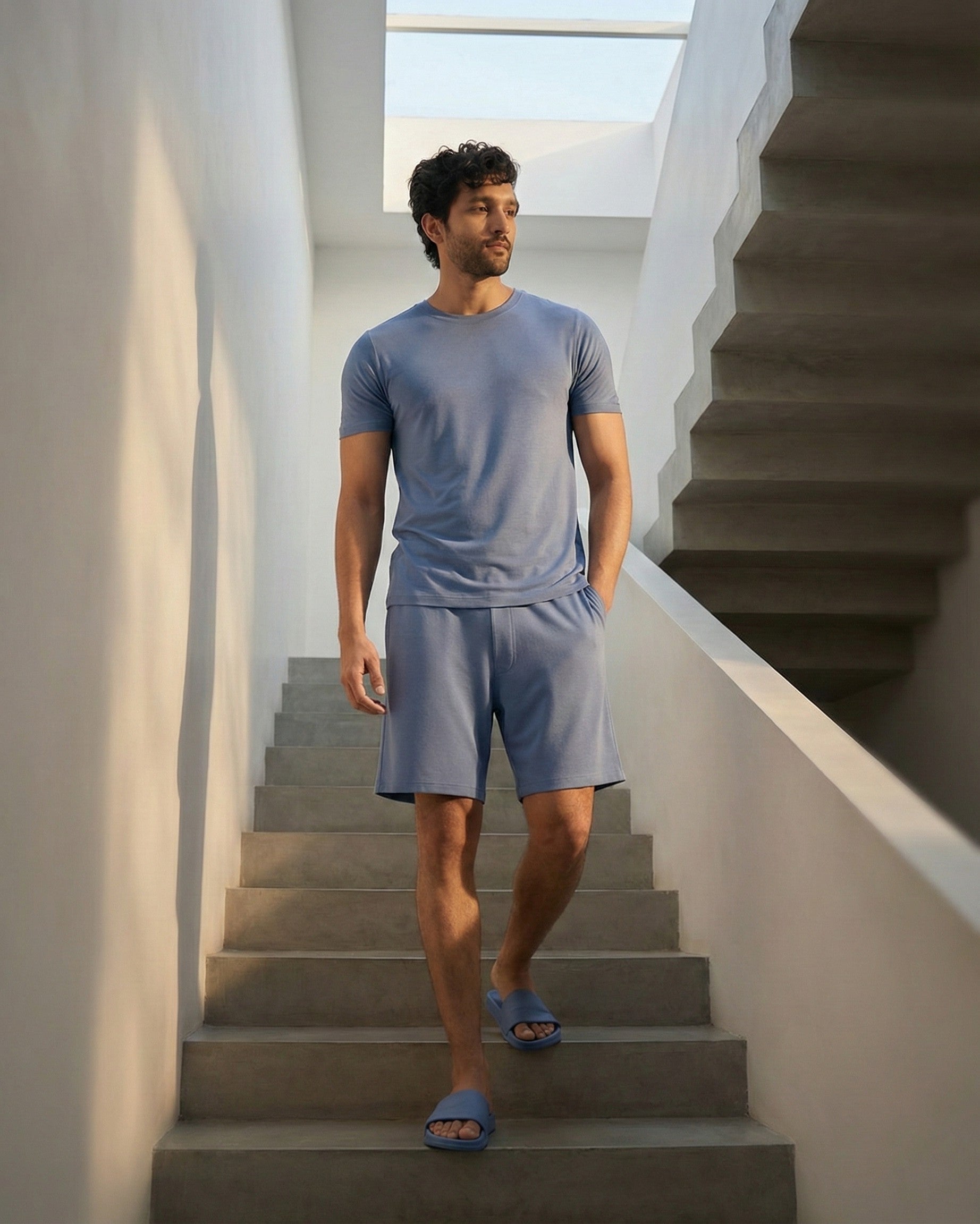 Cosmo T-Shirt + Shorts  (Serene Blue)