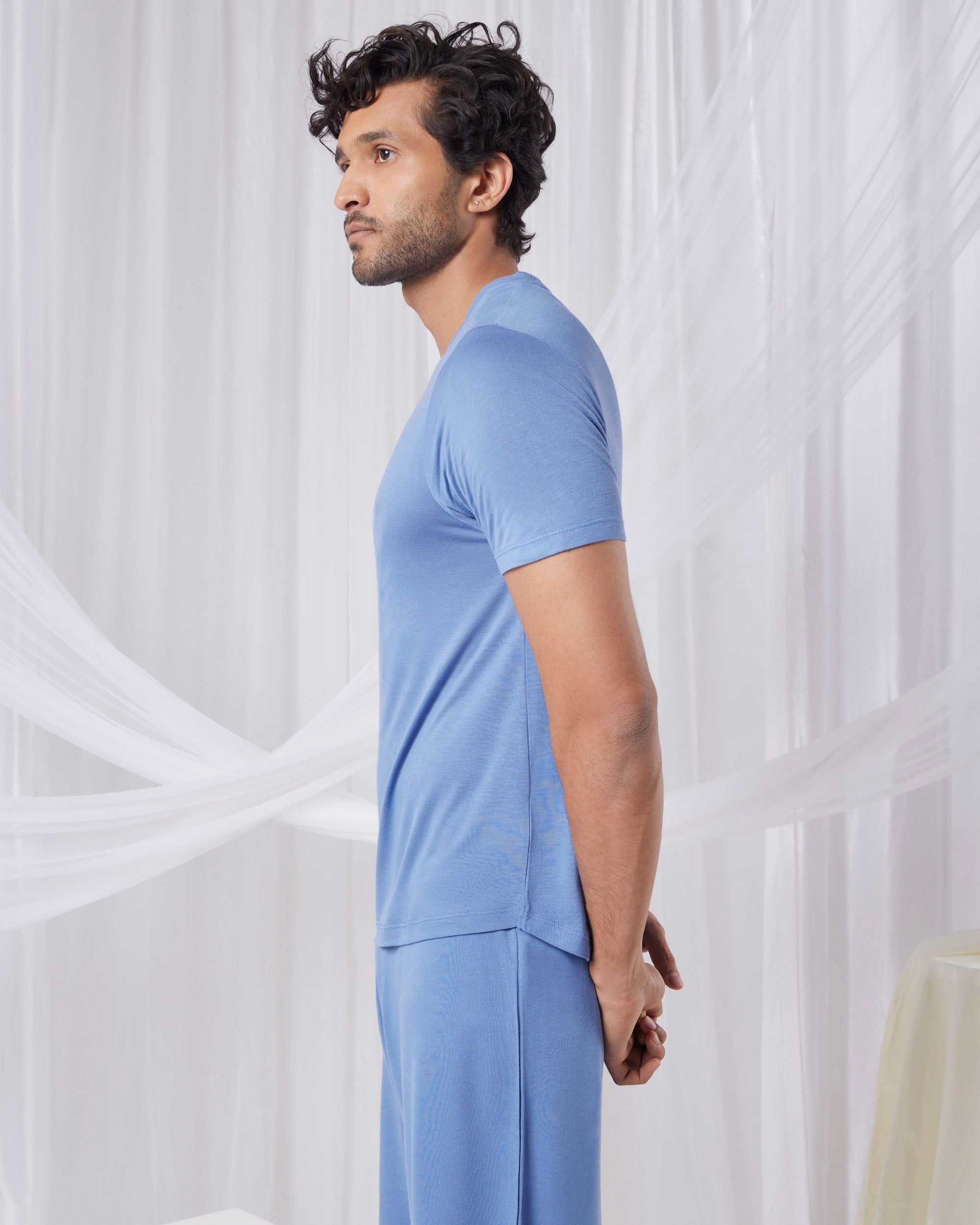 Hushy Bamboo Shorts  (Serene Blue)