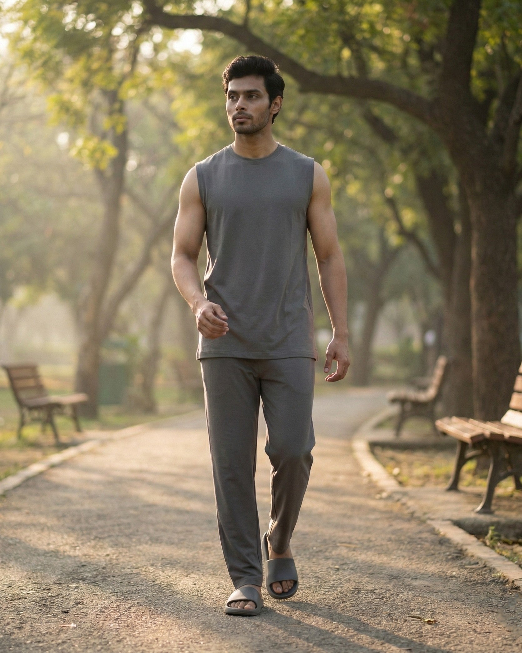 AirKnit Tee + Pant  (Stone Grey)