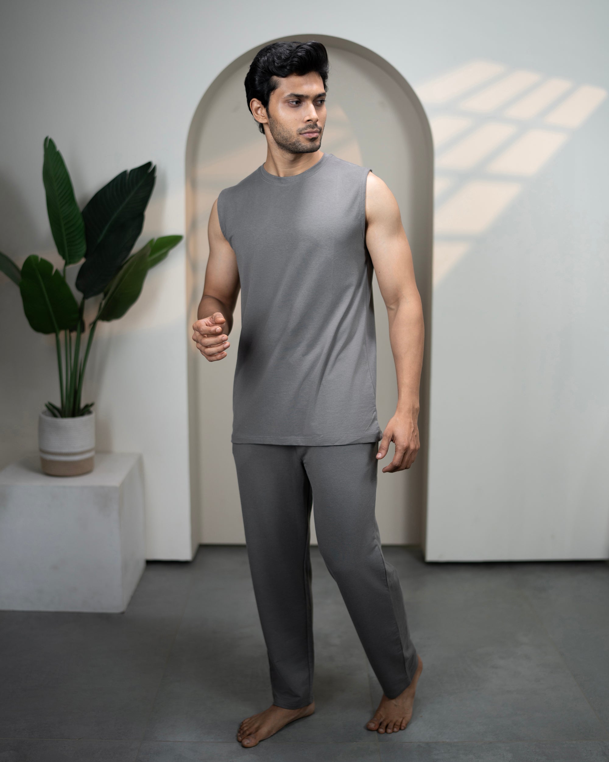 AirKnit Tee + Pant  (Stone Grey)