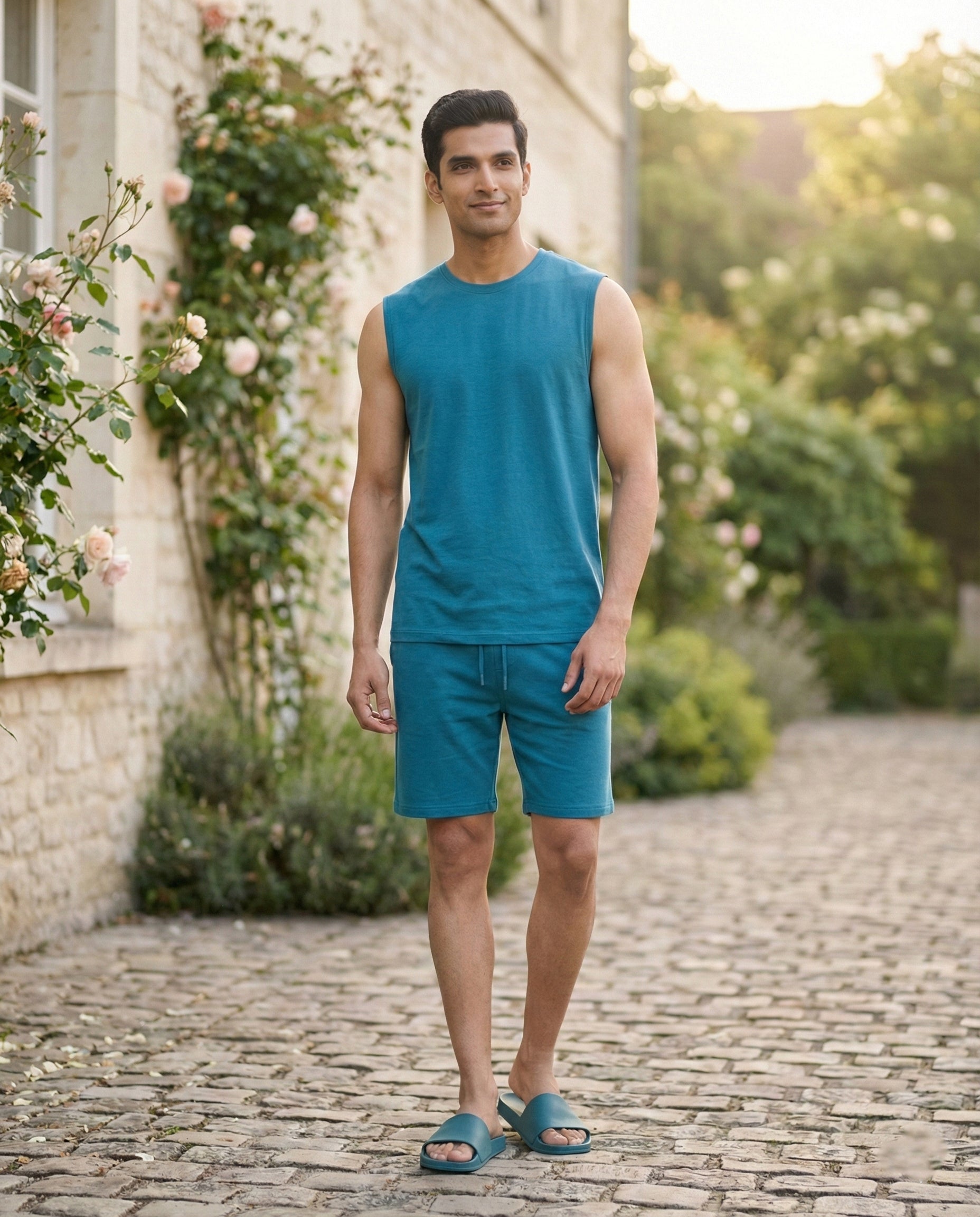 AirKnit Tee + Shorts  (Teal Blue)